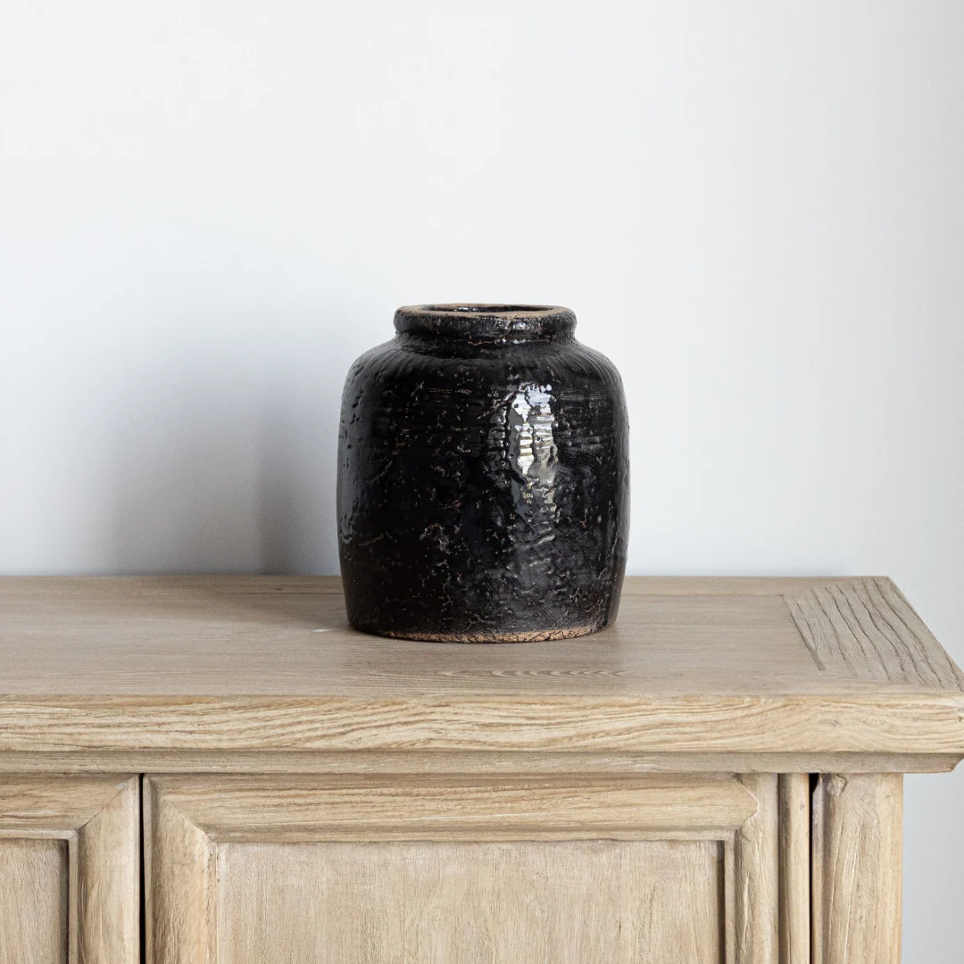 Black Ceramic Vase