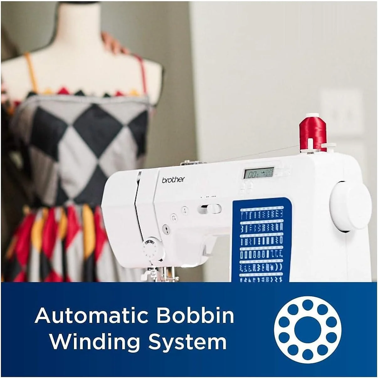 Brother CS7000X Computerized Sewing and Quilting Machine, 70 Built-in Stitches, LCD Display, Wide Table, 10 Included Feet