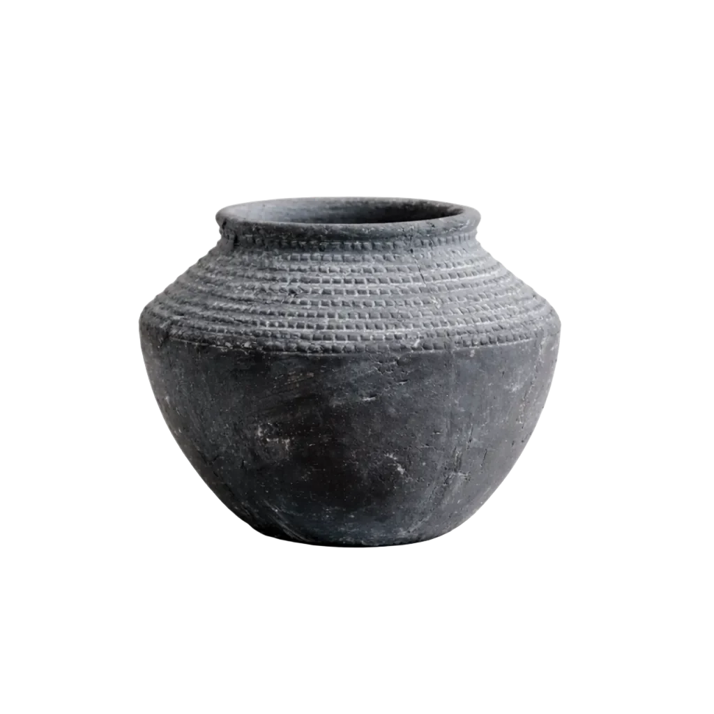 Geometric Charcoal Vase