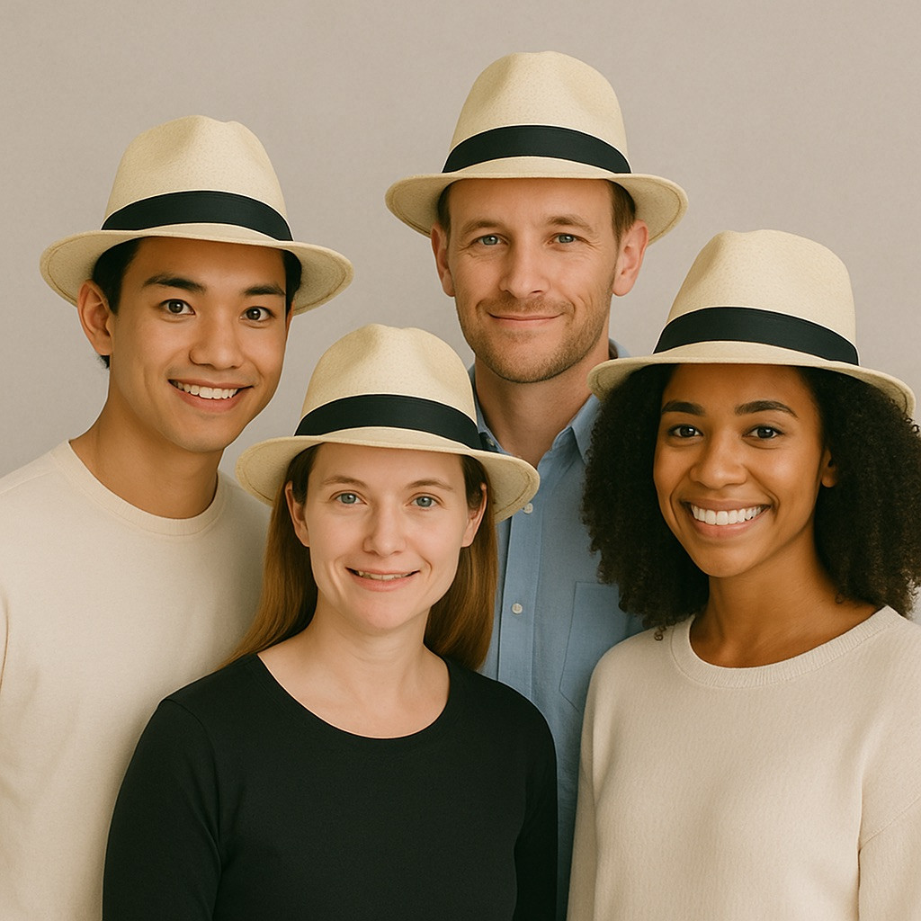 Fedora Hats Tan Cuban Tweed with Black Band Adult Size 23
