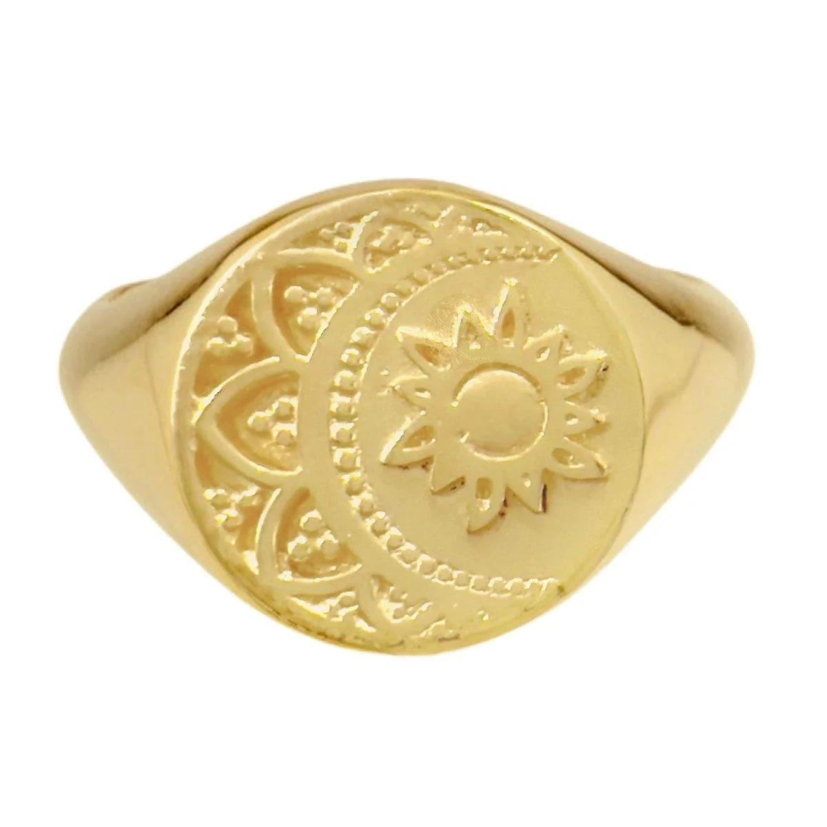 Laihas La Luna Sun &Moon Gold Signet Ring
