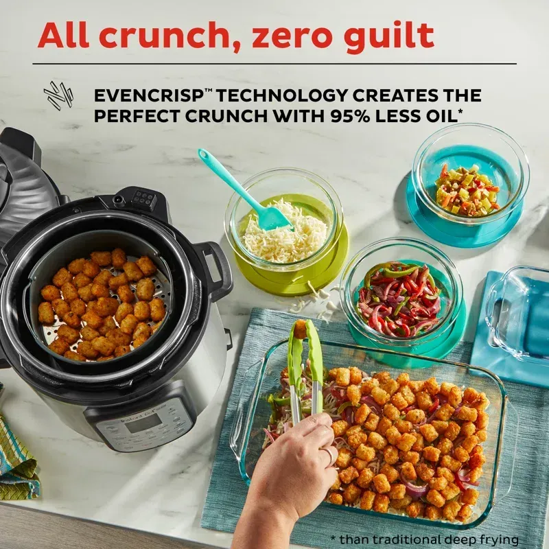 Instant Pot Duo Crisp 11 in 1 Air Fryer & Pressure Cooker, 8 Qt, Stainless Steel