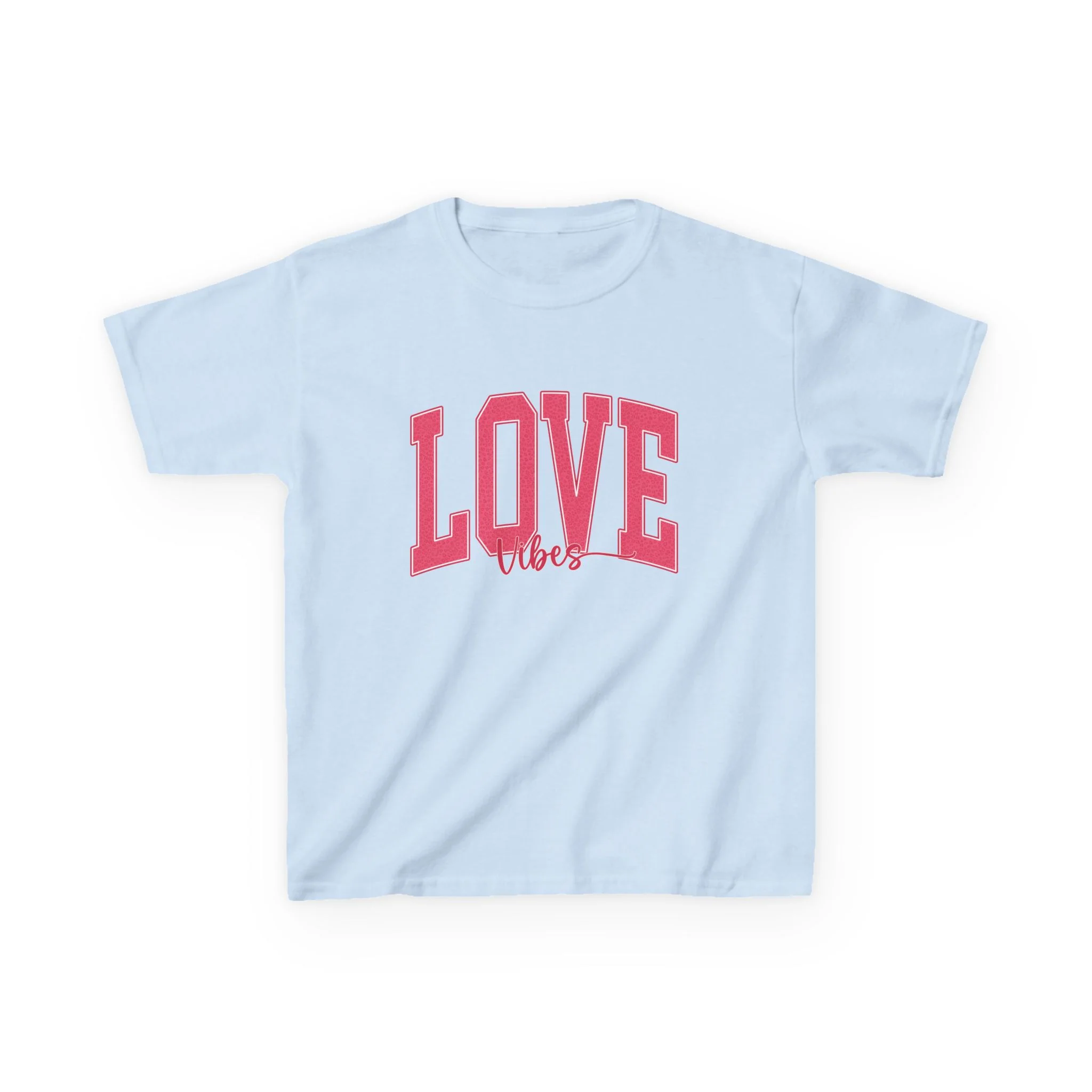 Love Vibes Kids Tee | Pink Arch Lettering