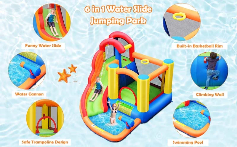 Eletriclife Kid Inflatable Bounce House Water Slide Castle with Blower