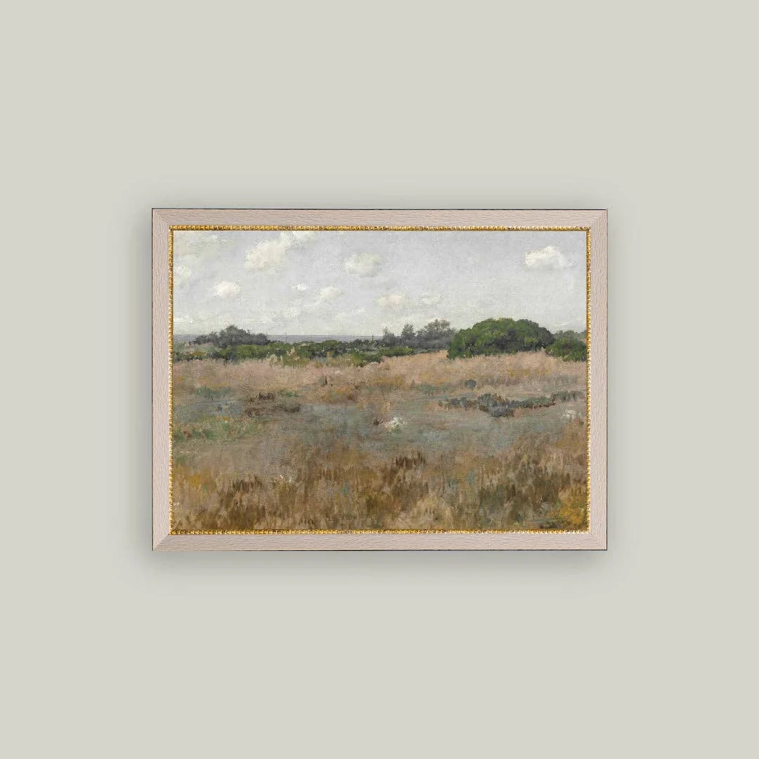 Meadow by the Shoreline Framed Antique Inspired Art