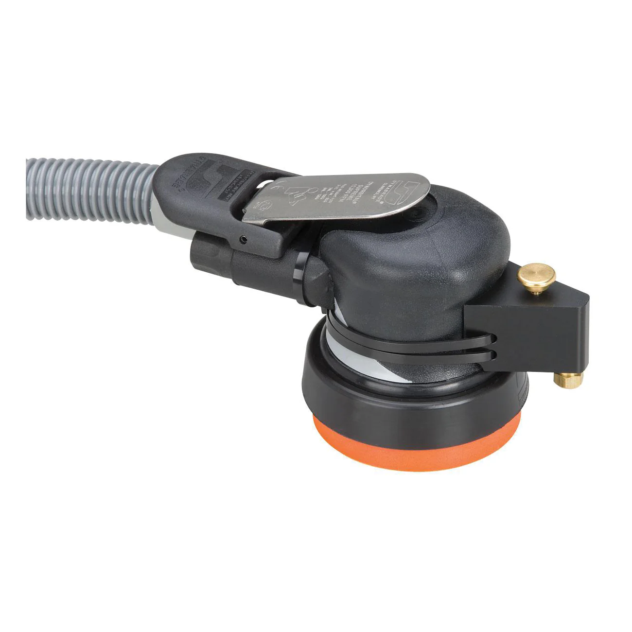 Dynabrade Silver Supreme 57571  ~  3-1/2 Inch Diameter Wet Dynorbital Supreme Random Orbital Sander Deluxe .28 Hp 12000 Rpm 3/16 Inch Diameter Orbit Rear Exhaust 5/16 Inch-24 Spindle Thread