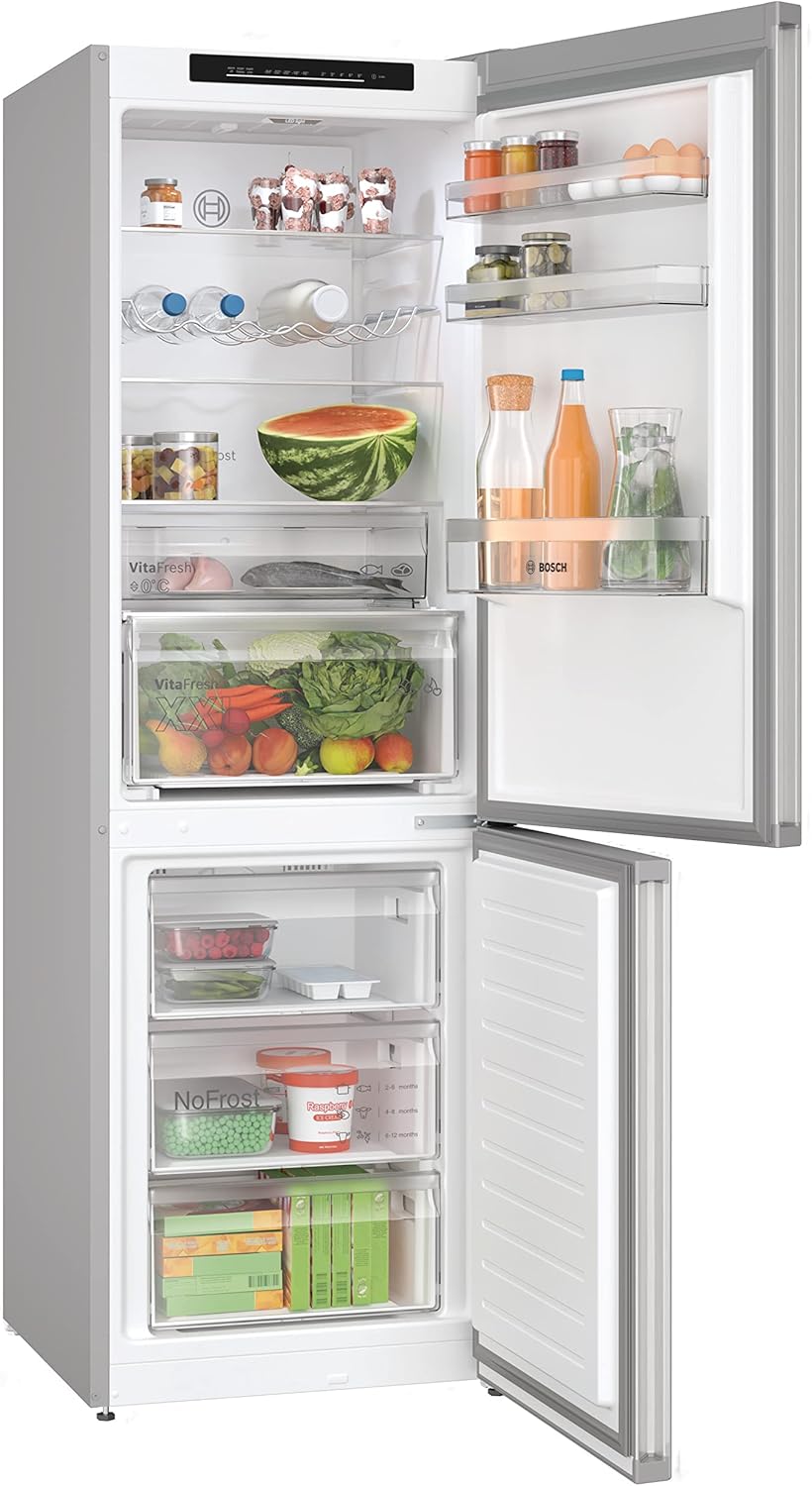 KGN362LDF Serie 4 Kühl-Gefrier-Kombination, 186 x 60 cm, 218 L Kühlen + 103 L Gefrieren, NoFrost nie wieder abtauen, VitaFresh XXL längere Frische, LED-Beleuchtung gleichmäßige Ausleuchtung