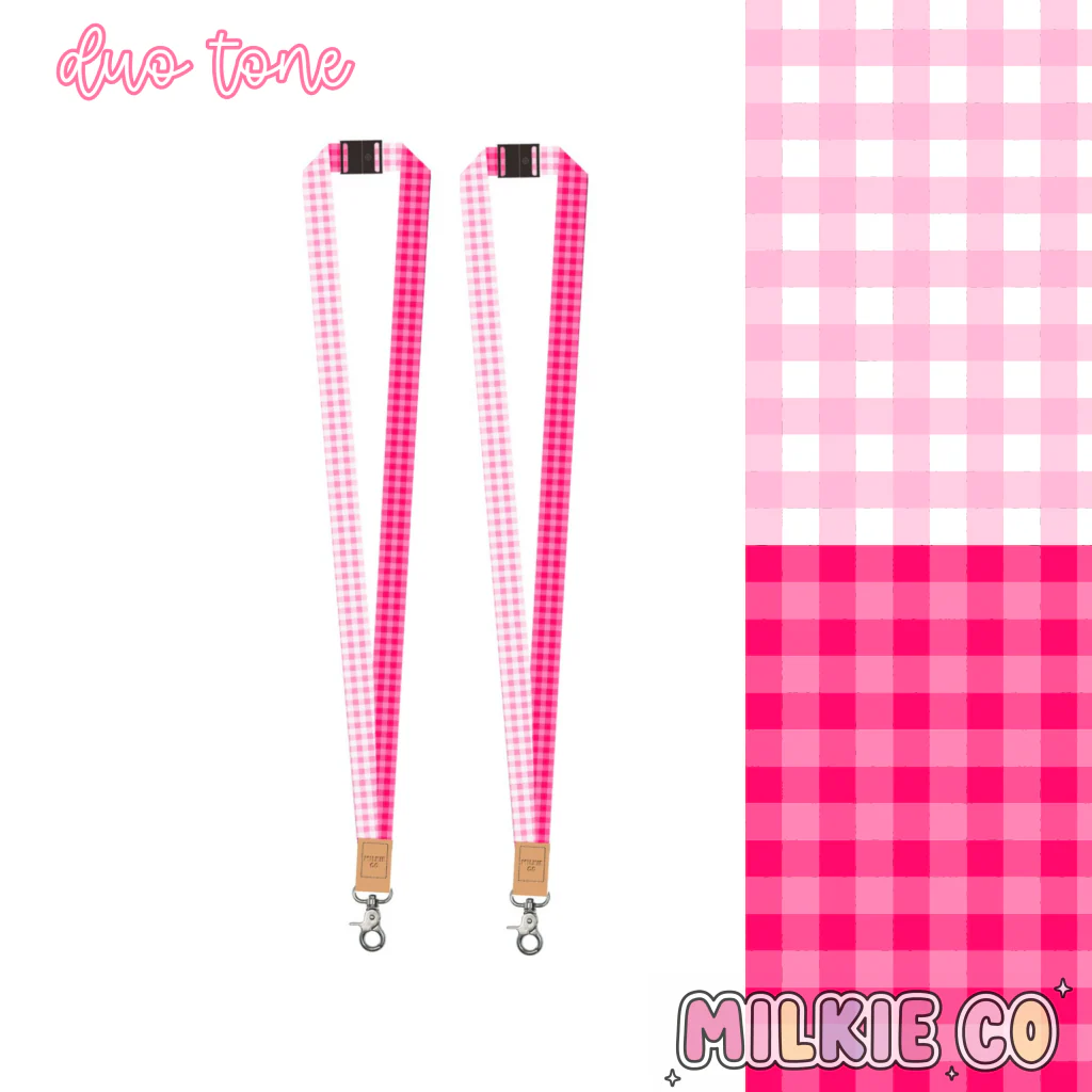 Duo Pink Fabric Lanyard