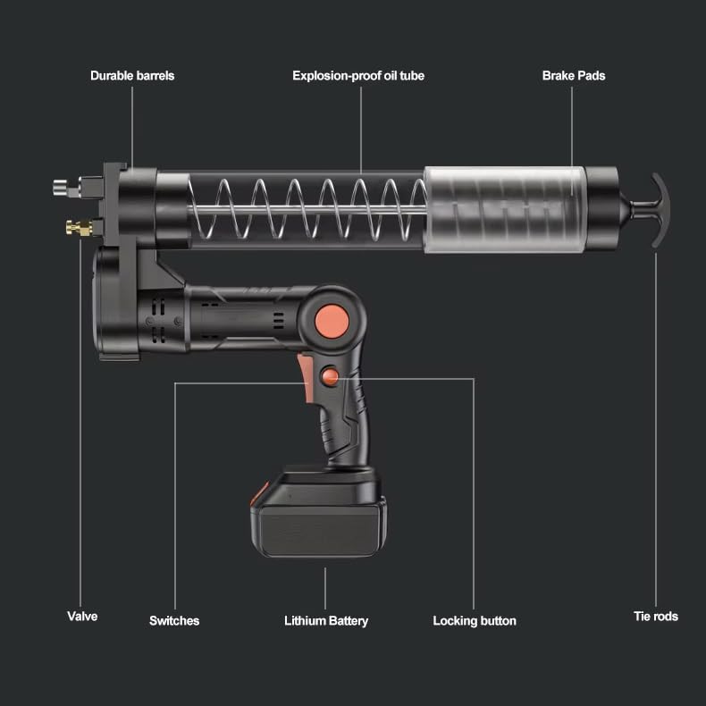 Pistola per Grasso Senza Fili, Pistola per Grasso elettrica, 7000 PSI, con Batteria da 2 * 7000 mAh, Pompaggio Automatico/Continuo a Doppia modalità, con Custodia per Il Trasporto : Amazon.it: Auto e Moto