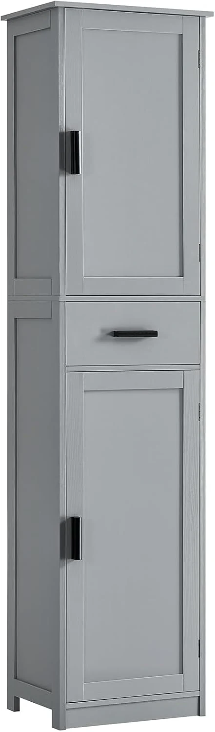 usikey 67'' Tall Bathroom Cabinet, Storage Cabinet with 4 Shelves & 2 Doors