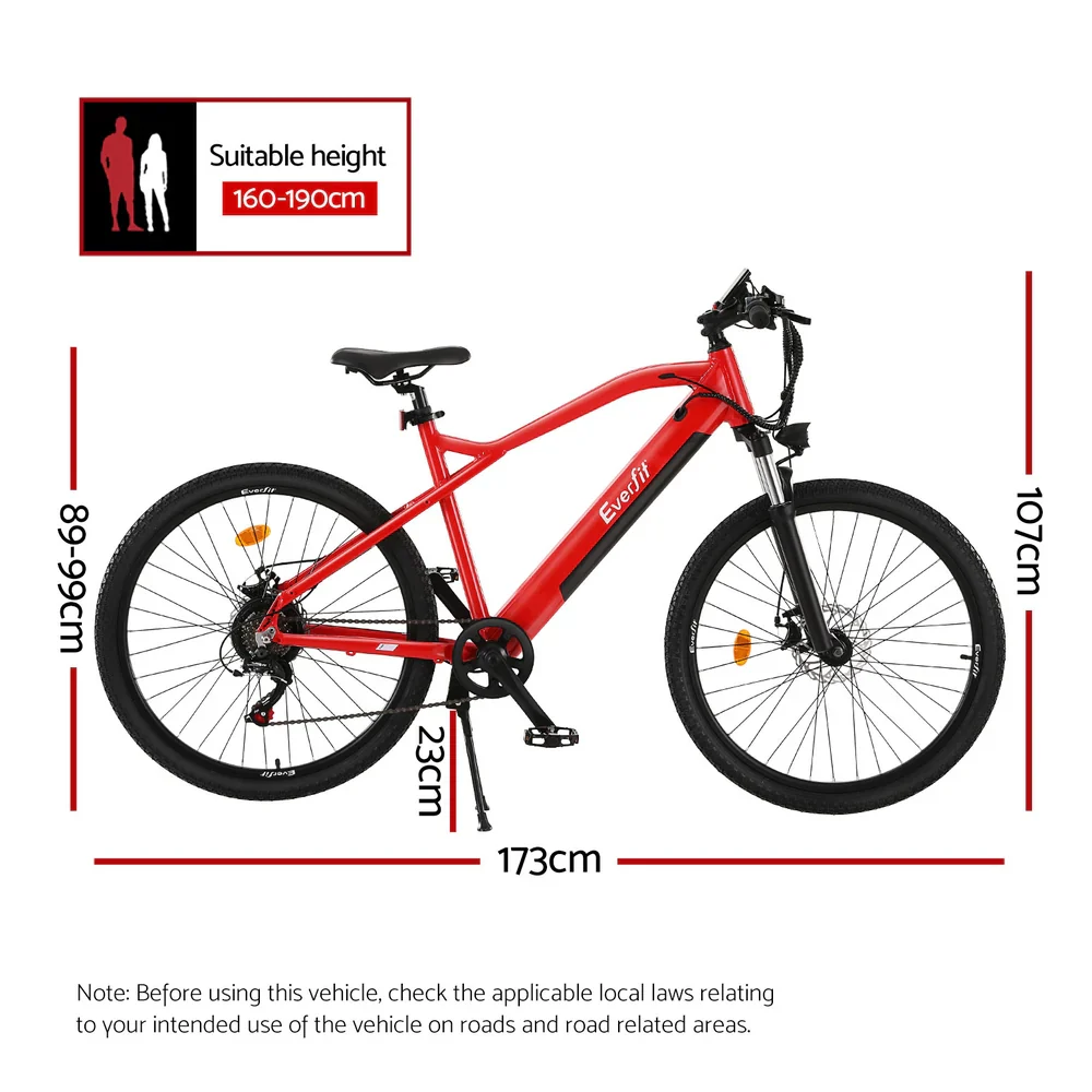 Everfit 26 hüvelykes elektromos kerékpár, Mountain Bicycle, eBike, beépített akkumulátor, 250W