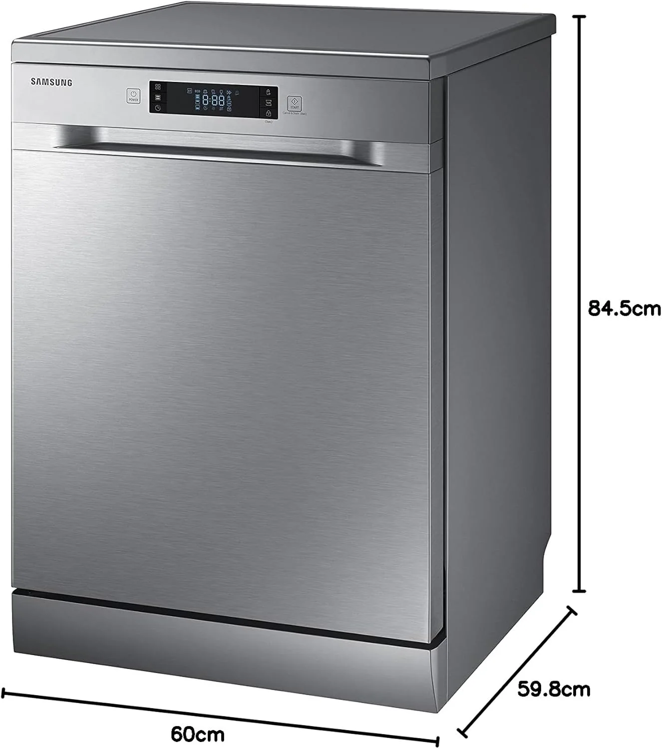 Samsung DW60M6050FS Lavastoviglie, Libera Installazione, 14 Coperti, A++, Inox, 60 cm max, Tasti a Sfioramento, LED