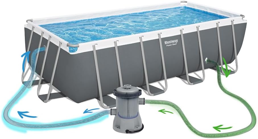 Bestway Juego de Piscina Rectangular de 16' x 8' x 48