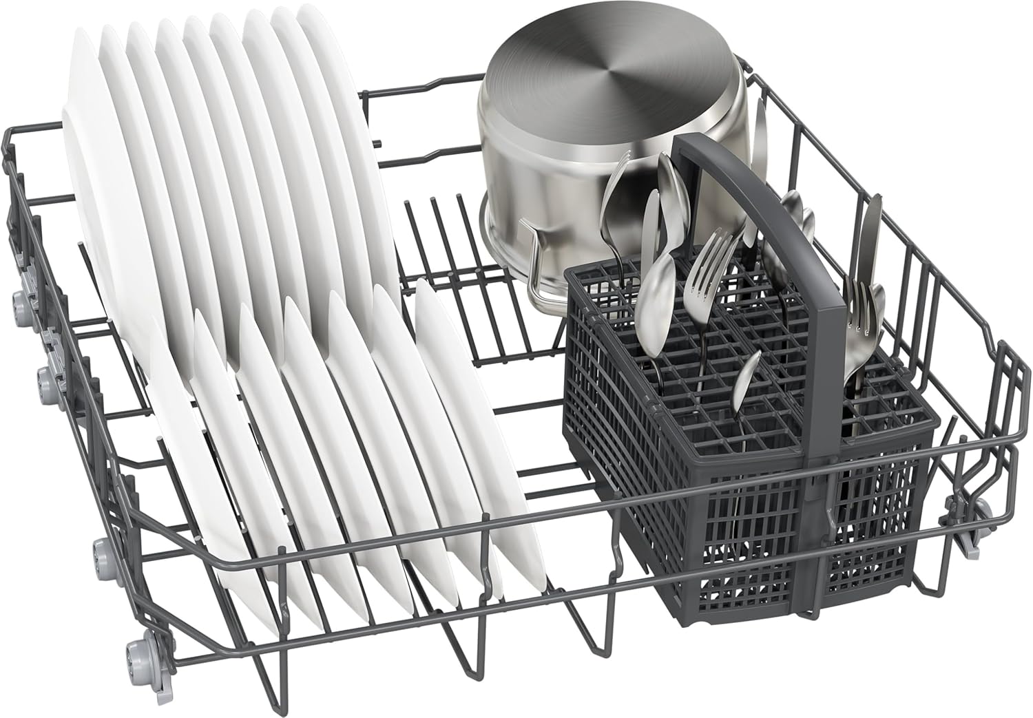 Siemens SN43ES14VE, iQ300 Smarter Geschirrspüler, Unterbau-Spülmaschine mit Besteckschublade, 60 cm, automatische Türöffnung dank autoOpen dry, besonders leise mit iQdrive-Motor, aquaStop, Edelstahl