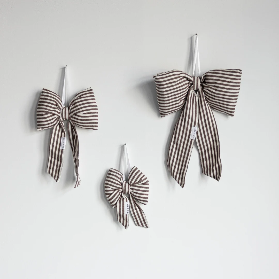 Striped Brown Fabric Bows