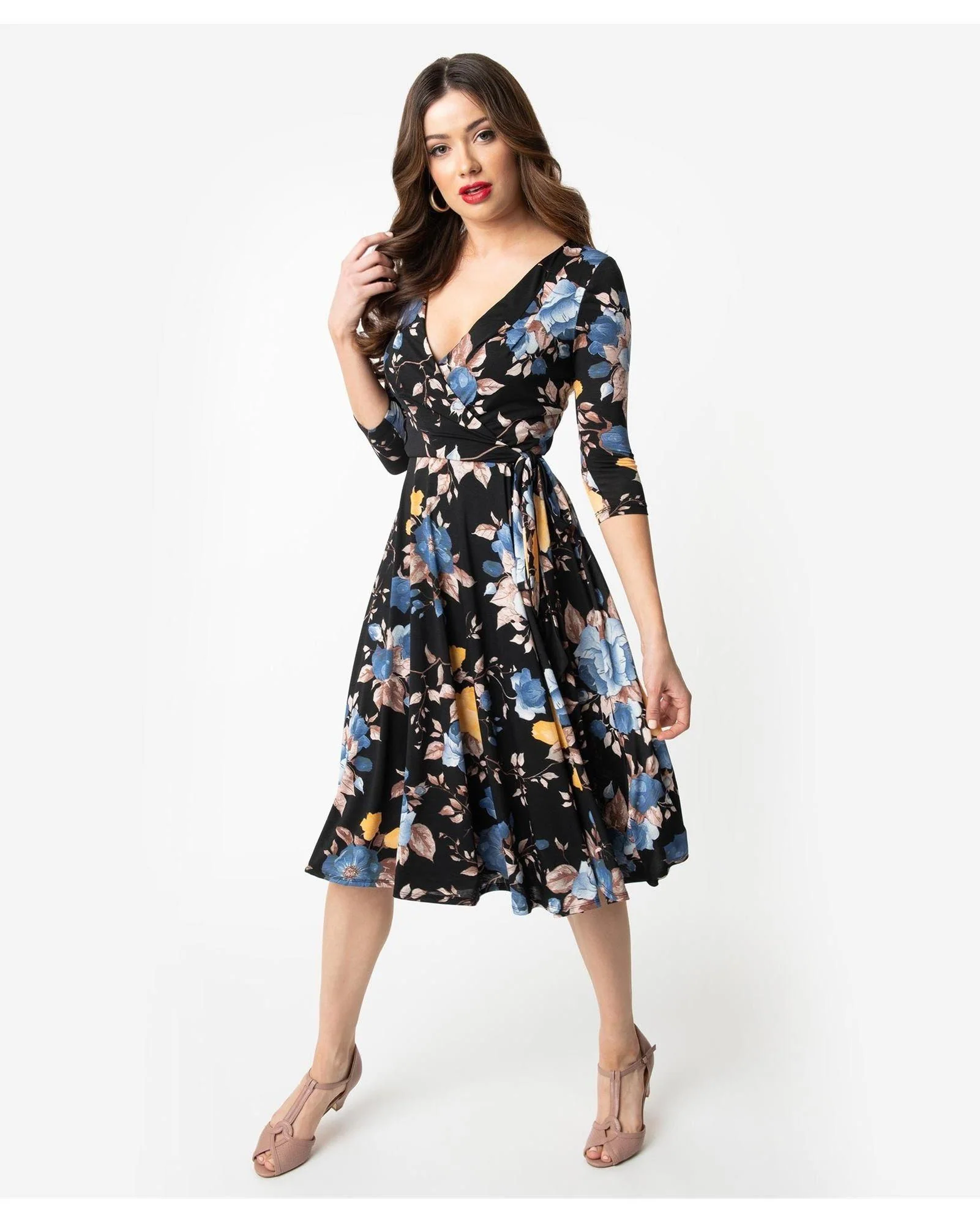 Kelsie Floral Wrap Dress, Size Audrey