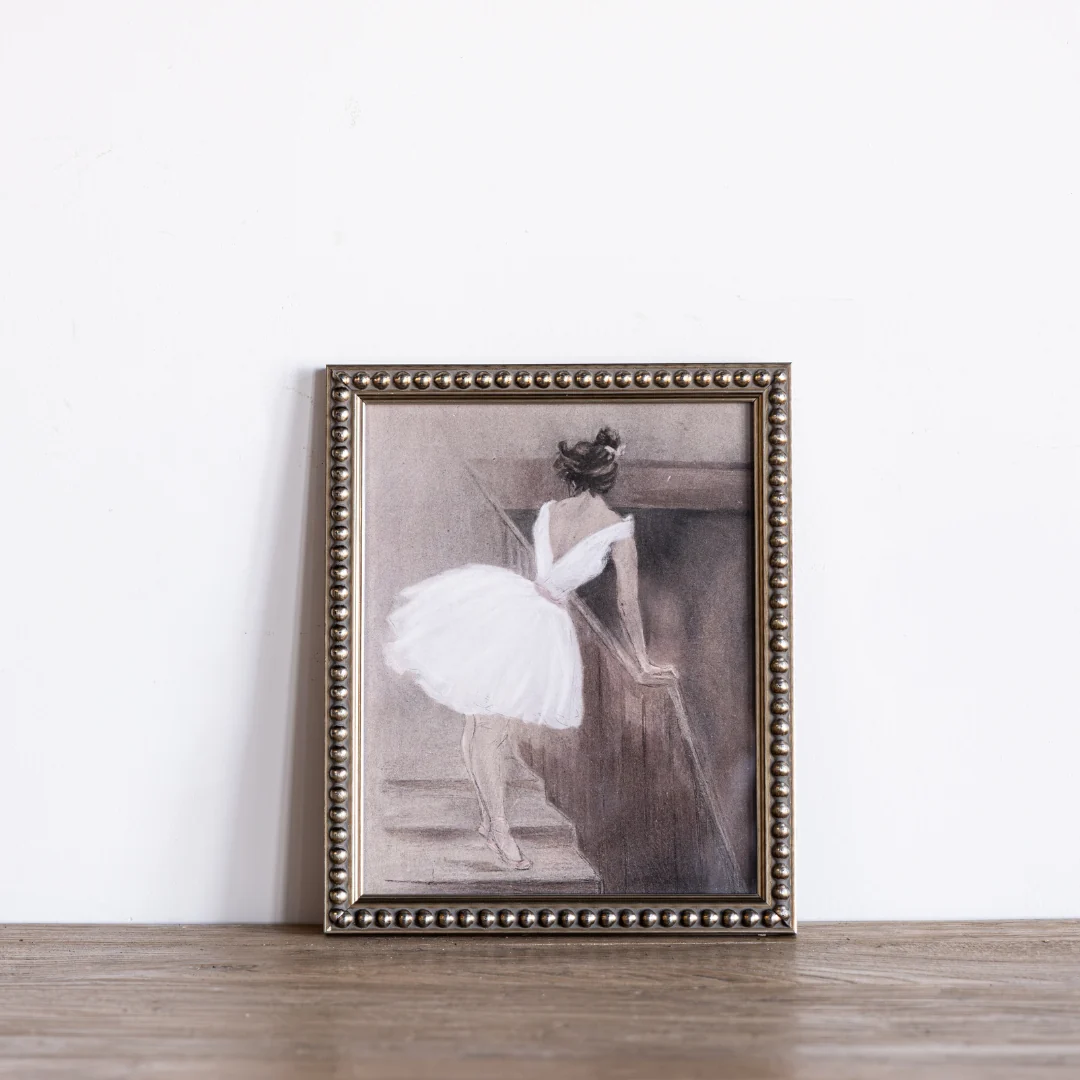 Vintage Watercolor Ballerina Framed Art