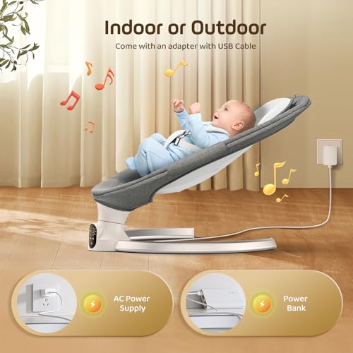 Brolteja Sdraietta Neonati,Sdraietta Neonati Elettrica con App Telecomando e Bluetooth,Dondolo Neonati Elettrico con cintura di sicurezza a 5 punti,10 Melodie,per Bambini fino 9 kg : Prima infanzia