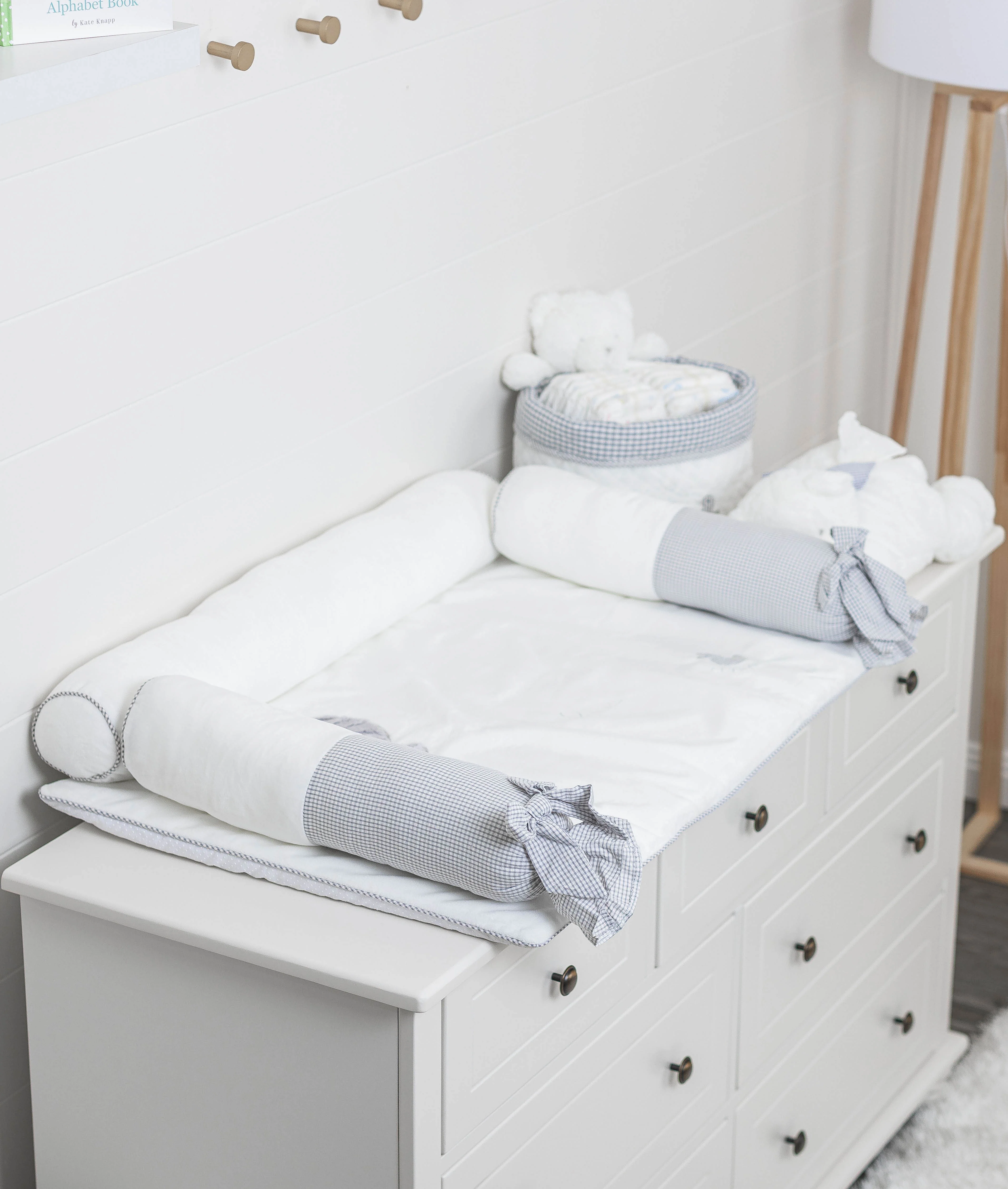 4pc Change Mat Set | White & Grey