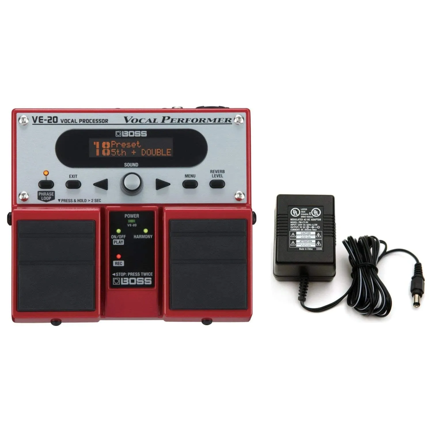 Boss VE-20 énekprocesszor pedál tápegységgel