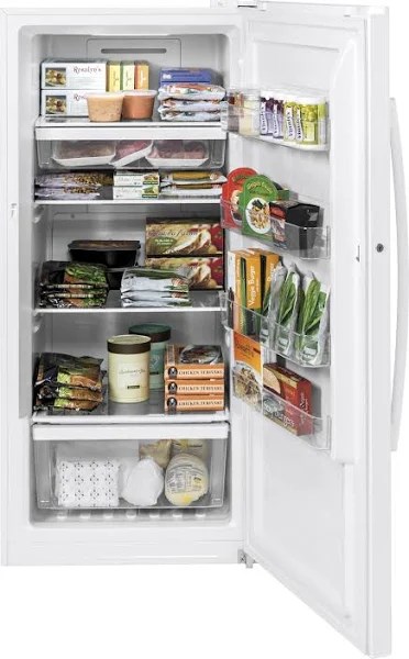 GE 14.1 Cu. ft. White Frost-free Upright Freezer – FUF14DLRWW