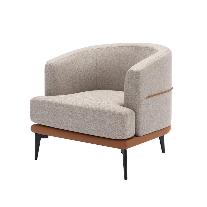 Modern Two-tone Barrel Fabric Chair
