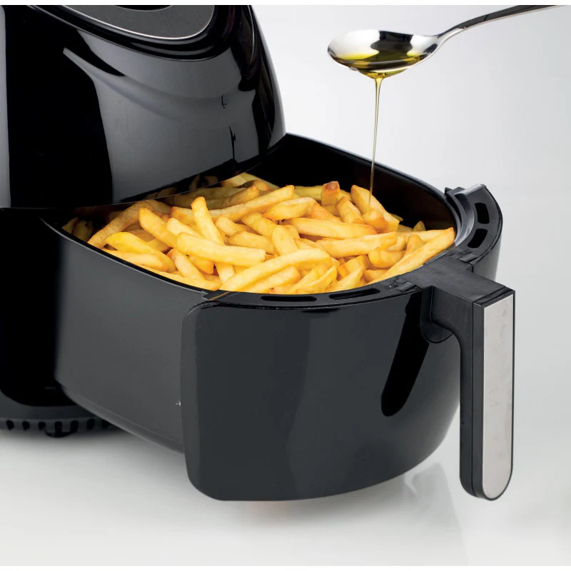 Friggitrice ad Aria XXL - 2,5 kg Patatine Fritte - 7 Litri - 1800 Watt - Nero
