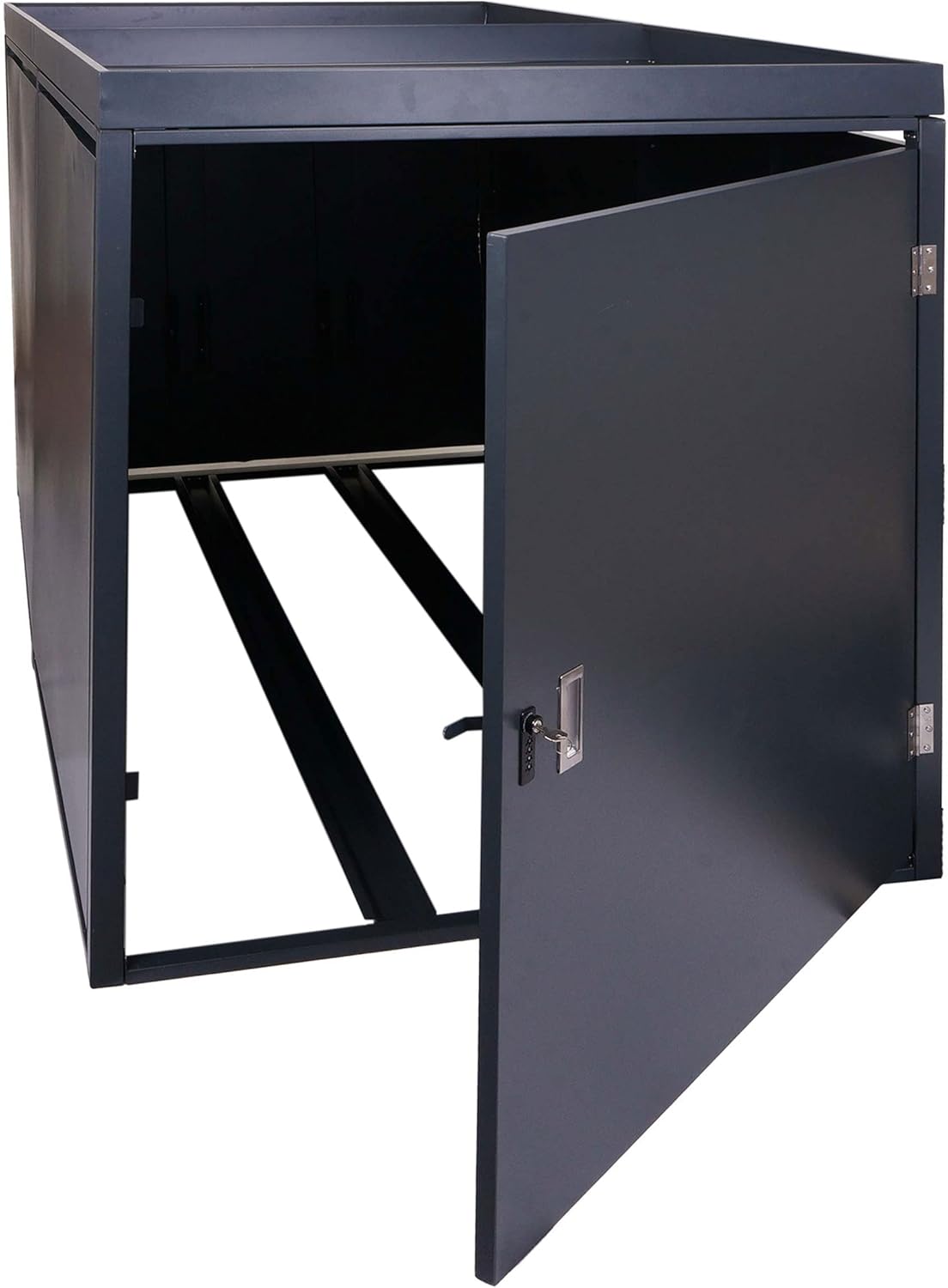 Mendler 2er-Fahrradgarage mit Pflanzkasten HWC-L56b, Fahrradbox, abschließbar verzinkter Stahl 125x113x208cm - anthrazit