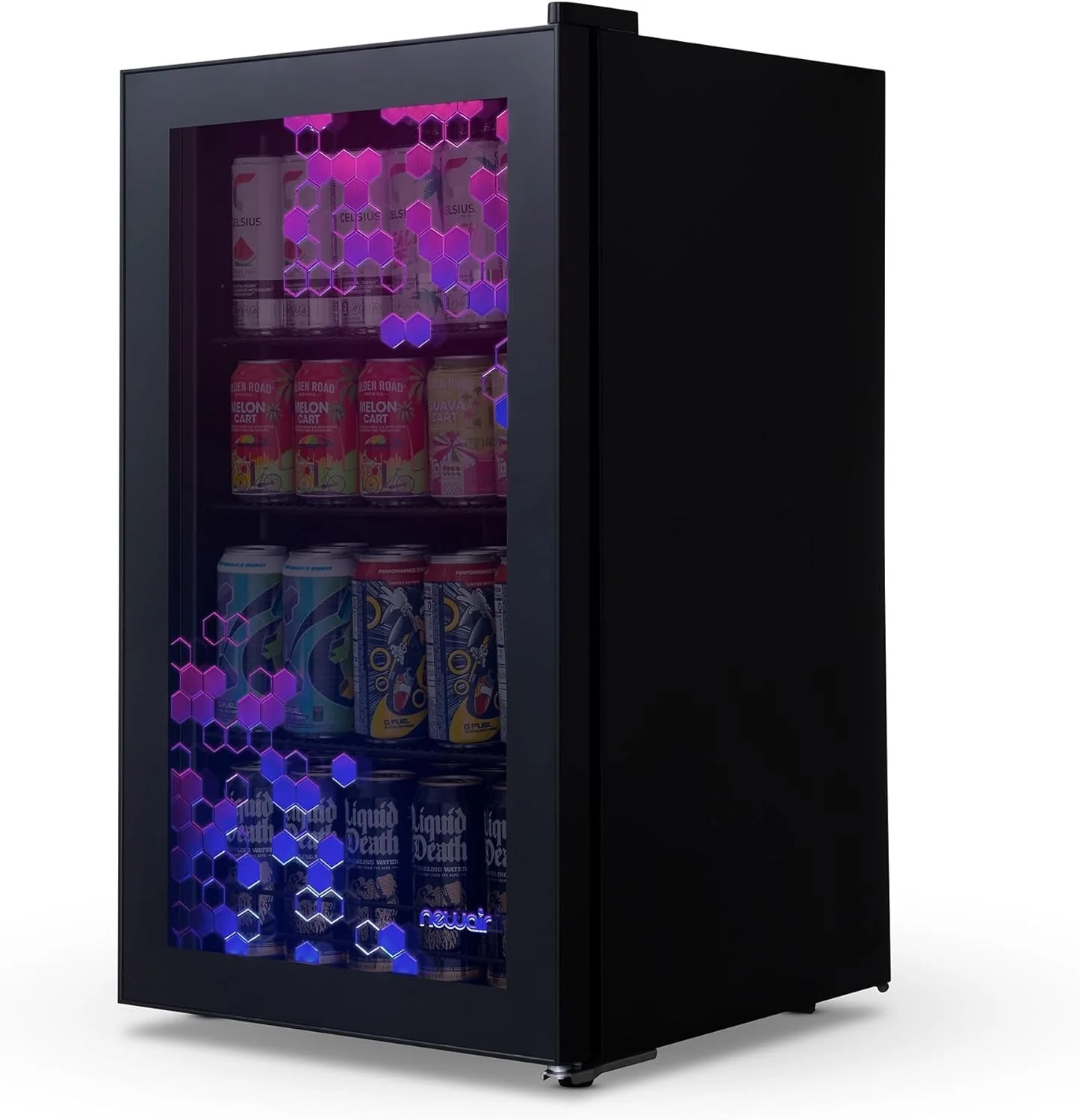 Beverage Refrigerator Cooler | 126 Cans Free Standing with Right Hinge Glass Door | Mini Fridge Beverage Organizer Perfect For Beer, Wine, Soda, And Cooler Drinks
