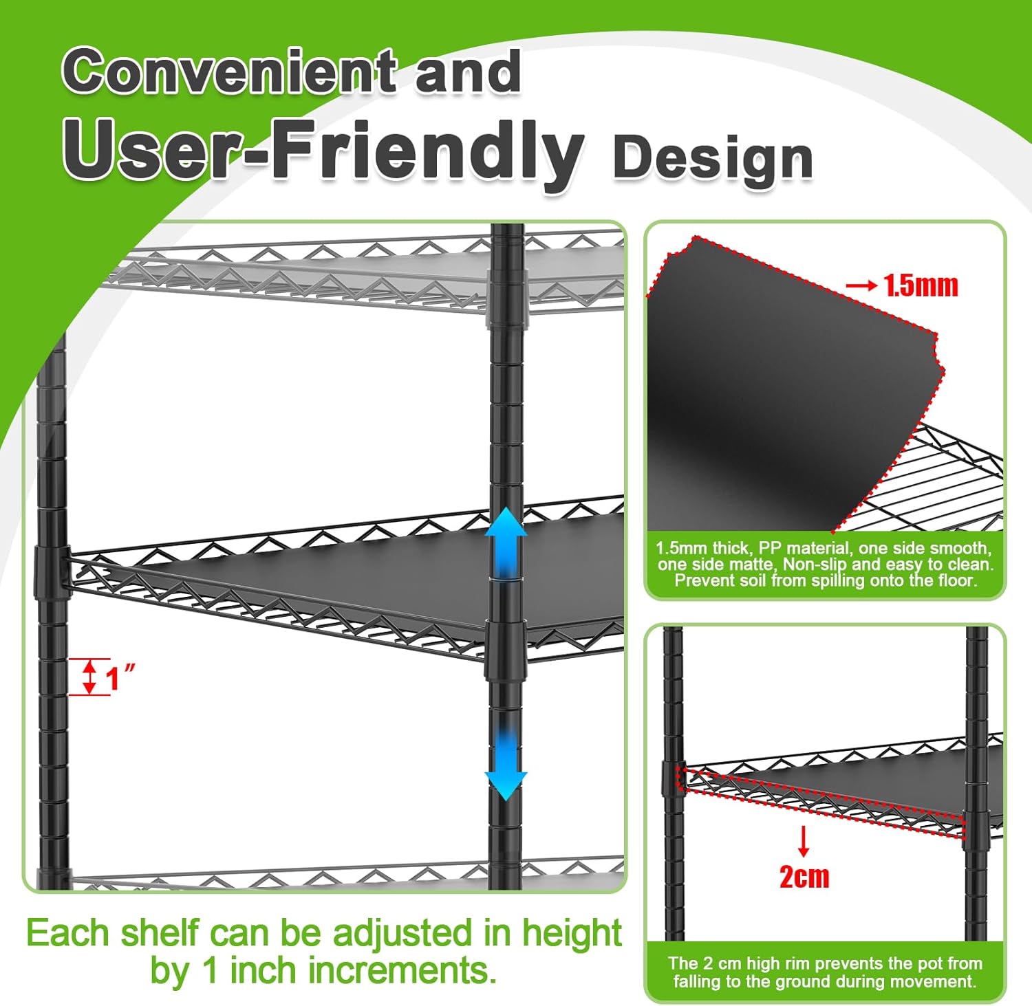 Abimars 5-Tier Greenhouse with Grow Light  Shelf Height Adjustable Metal Plant Shelf with PVC Cover and Wheels  Includes 5-Pack 2900K Full Spectrum Plant Lights  21x49x80inch