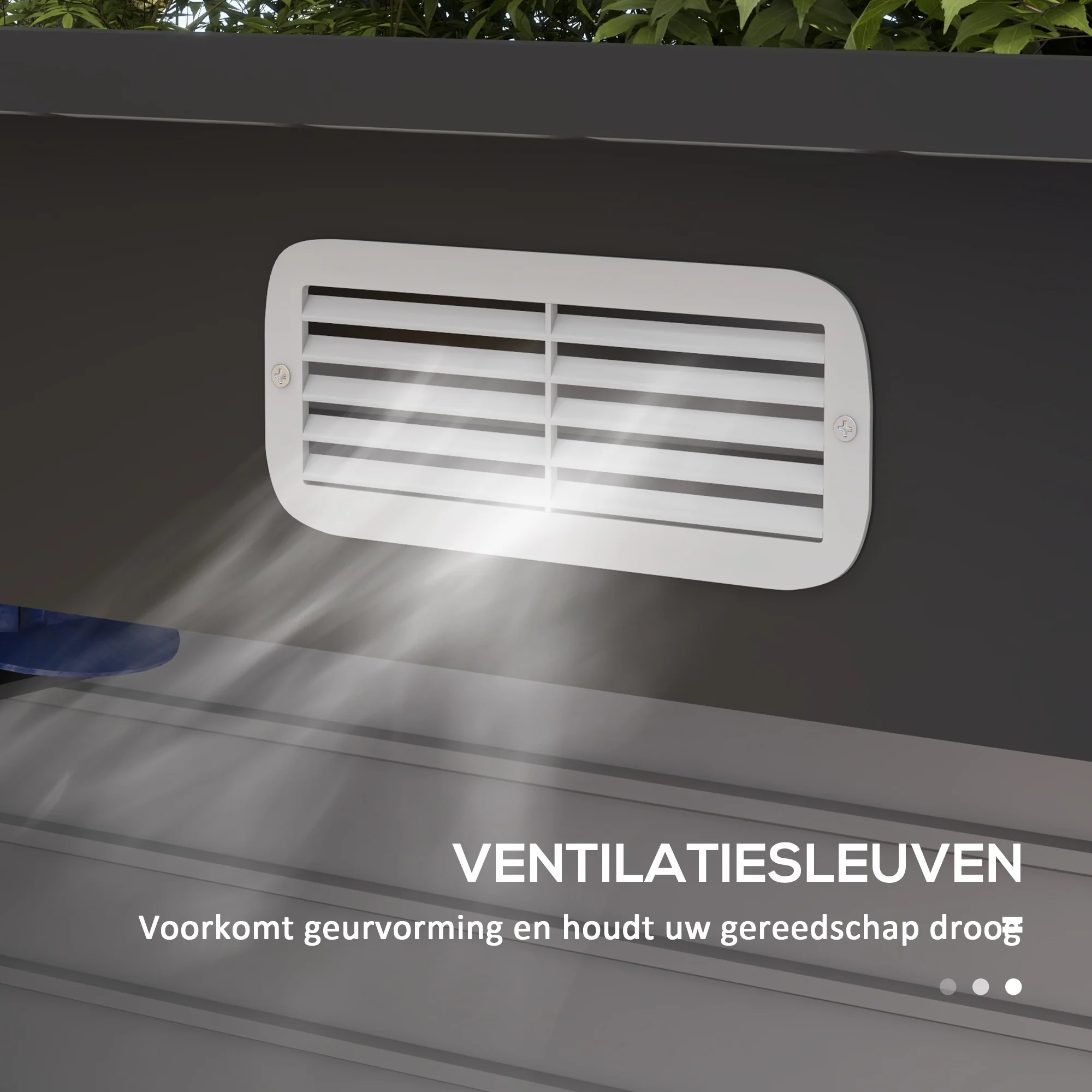 Outsunny Stalen tuinschuurtje, Geräteschuppen, Dubbele Deuren, 249B x 121D x 166/183H cm, Grijs