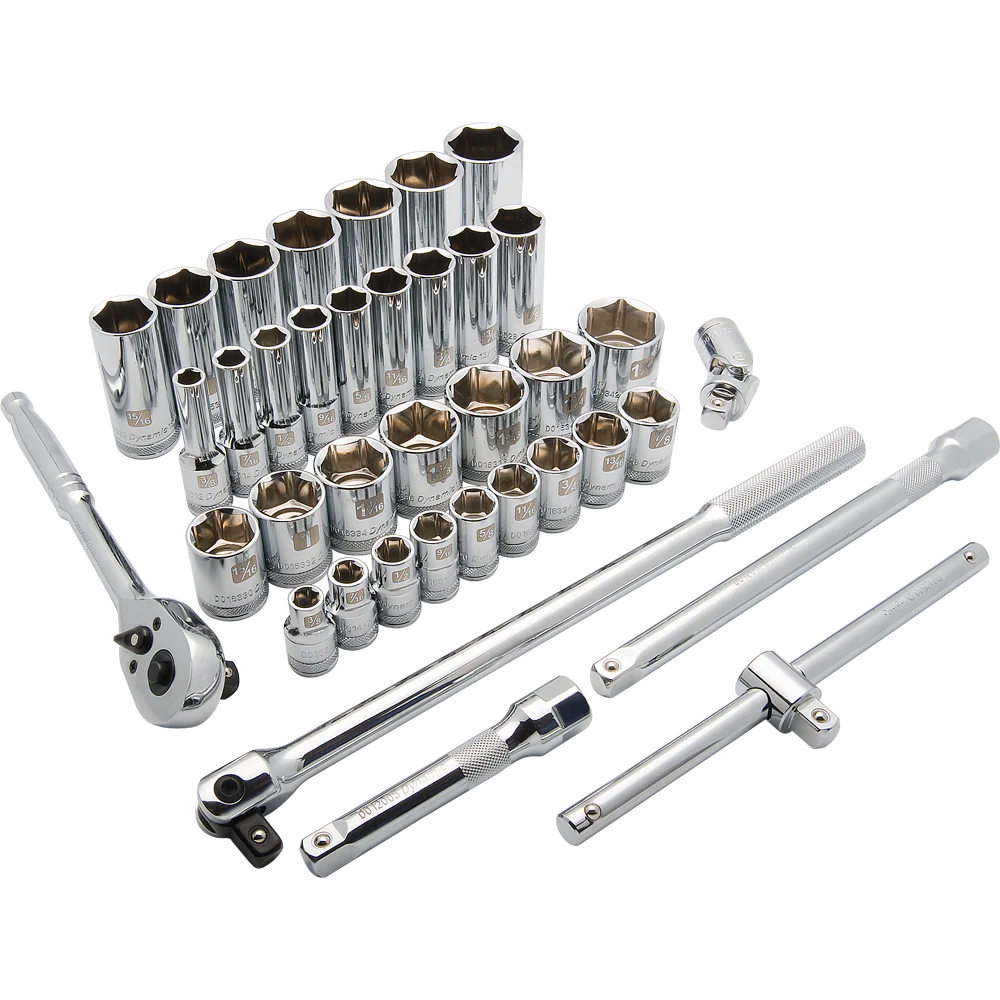 Dynamic D018012  ~  1/2 Inch Drive 38 Pc 6 Point Std/Deep Sae