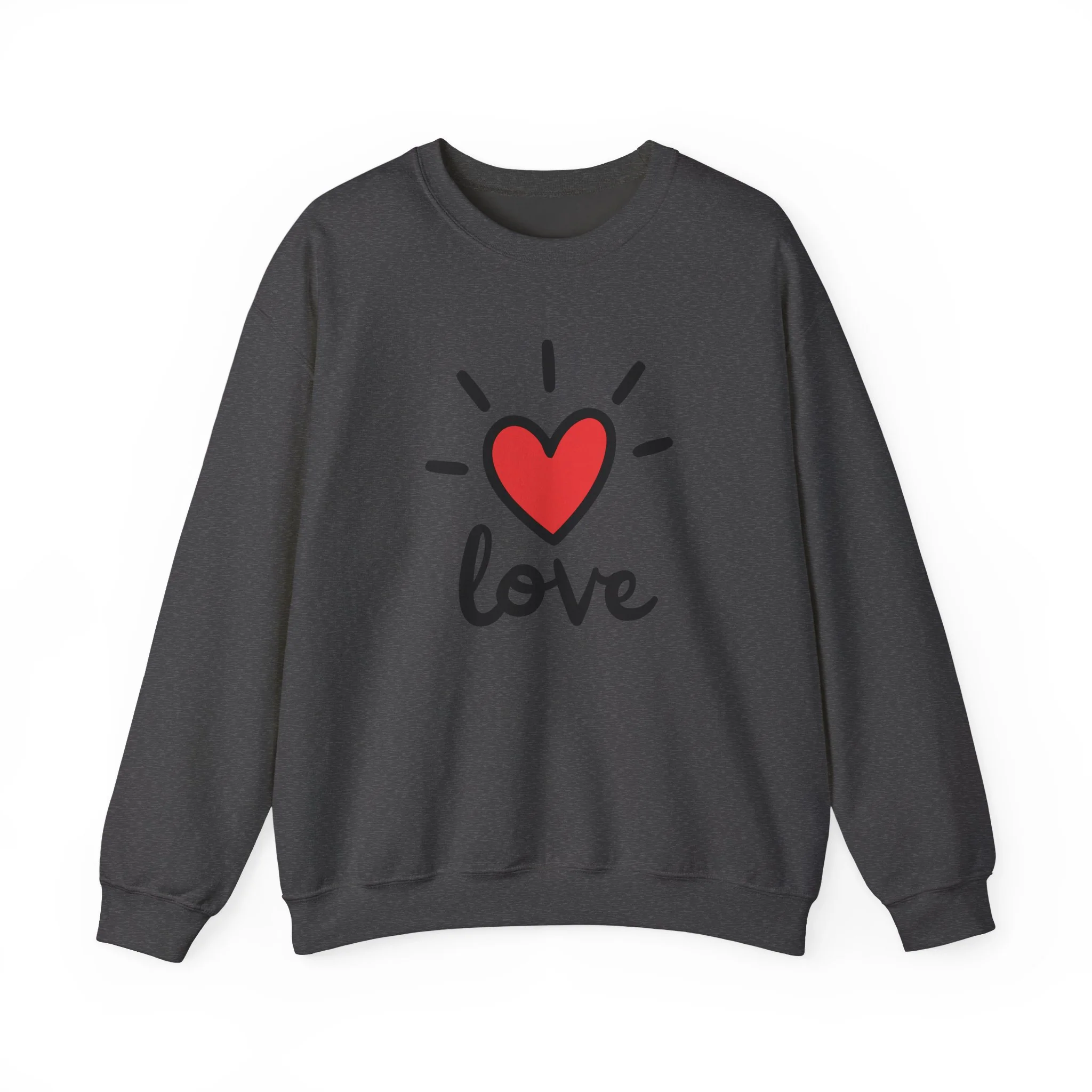 Love Heart Crewneck Sweatshirt - Red Heart 