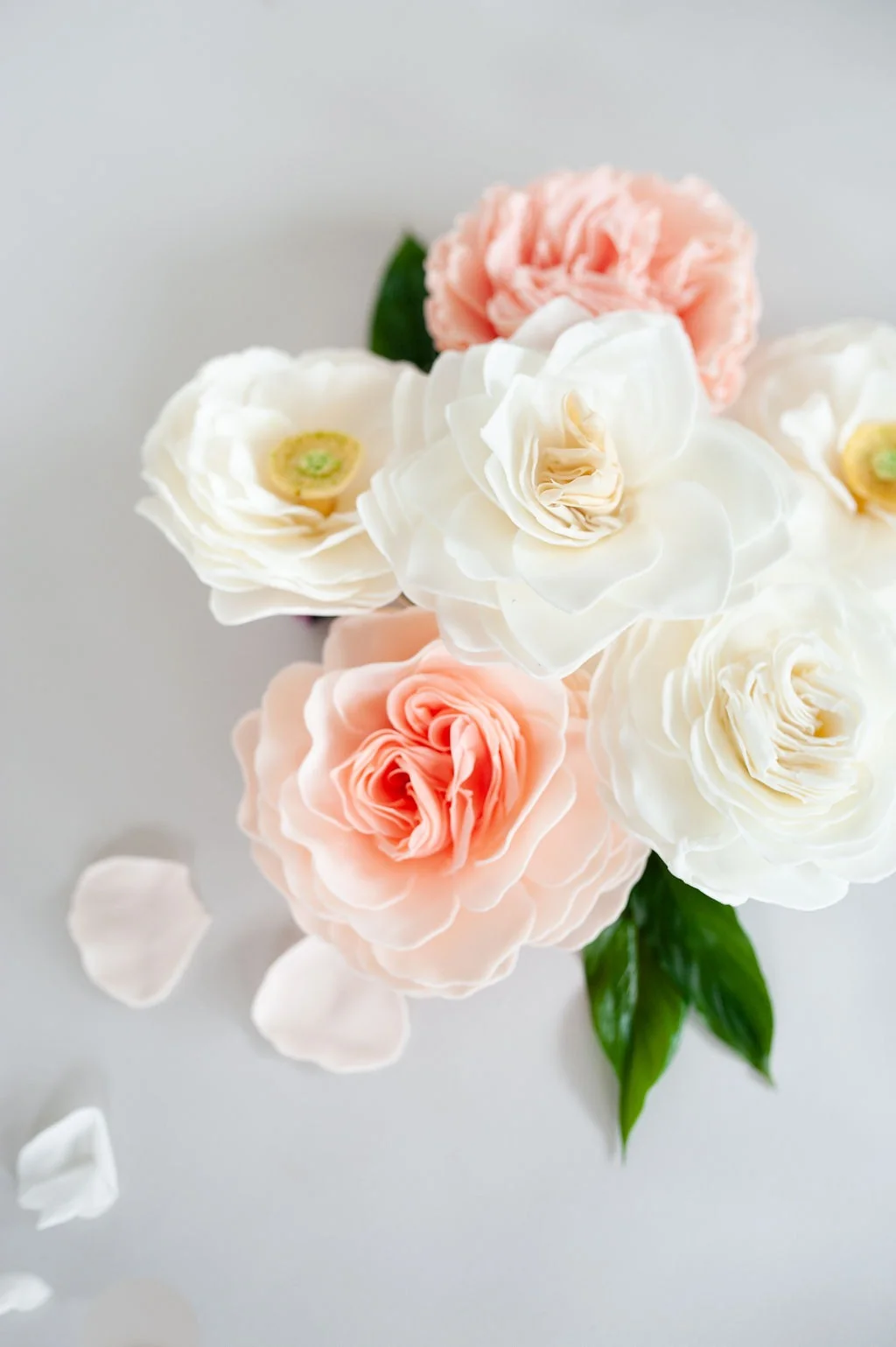 White Garden Rose Soap Flower