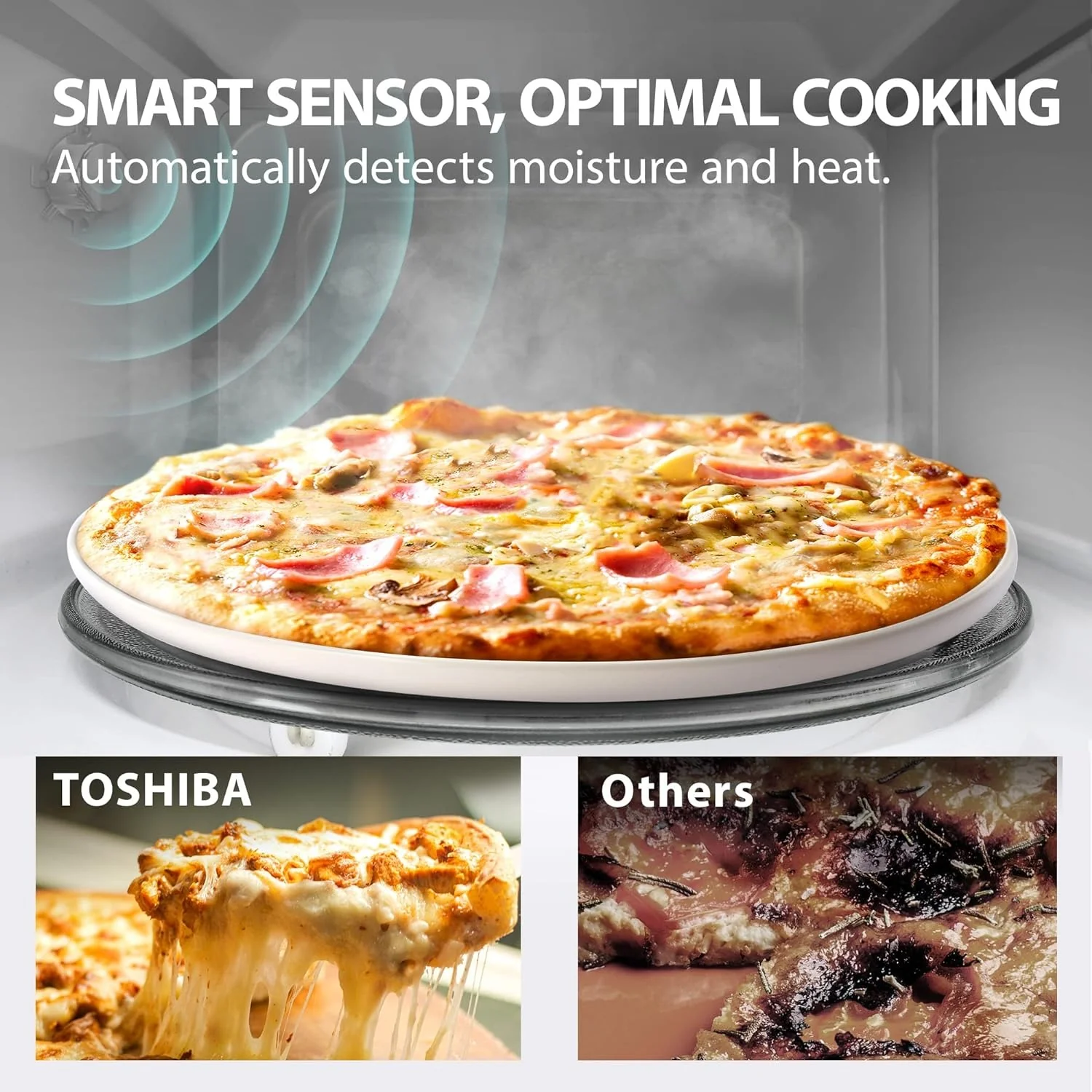 TOSHIBA 4-in-1 ML-EC42P(SS) Countertop Microwave Oven, Smart Sensor, Convection, Air Fryer Combo, Mute Function, Position Memory 13.6