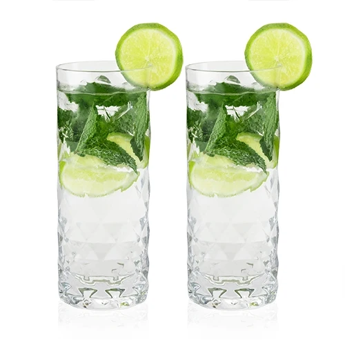 Gem Crystal Highball Glasses, Pair