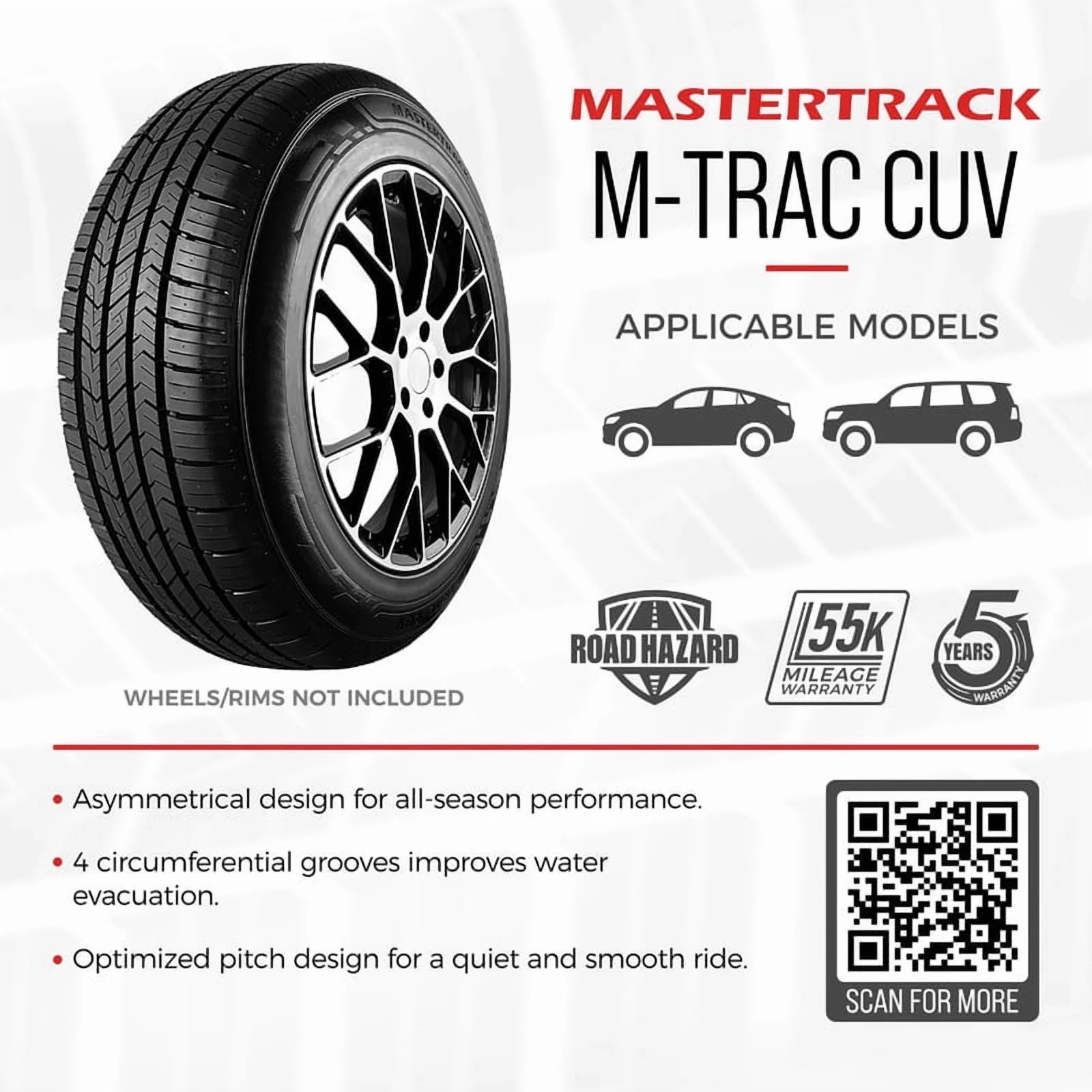 Mastertrack M-TRAC CUV All Season 235/60R18 235/60 R18 103V Crossover CUV/SUV Tires (No Wheels)