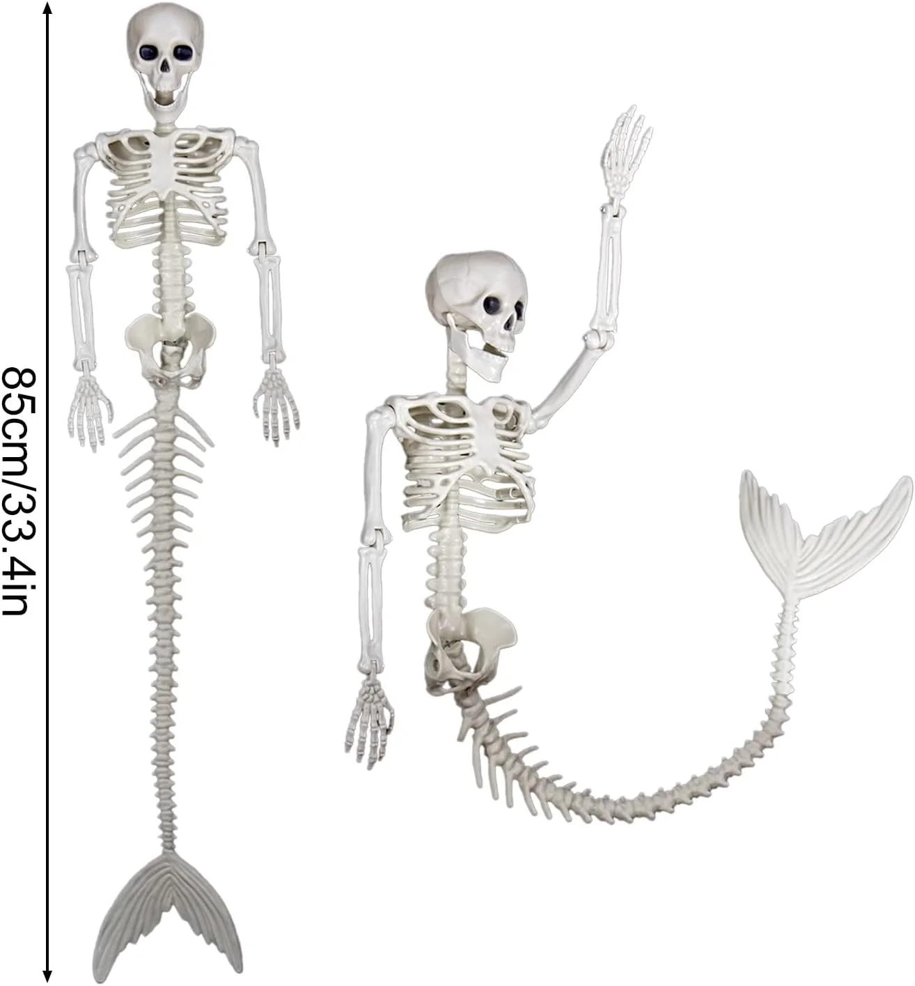 Ghost Skull Mermaid Plastic Bones