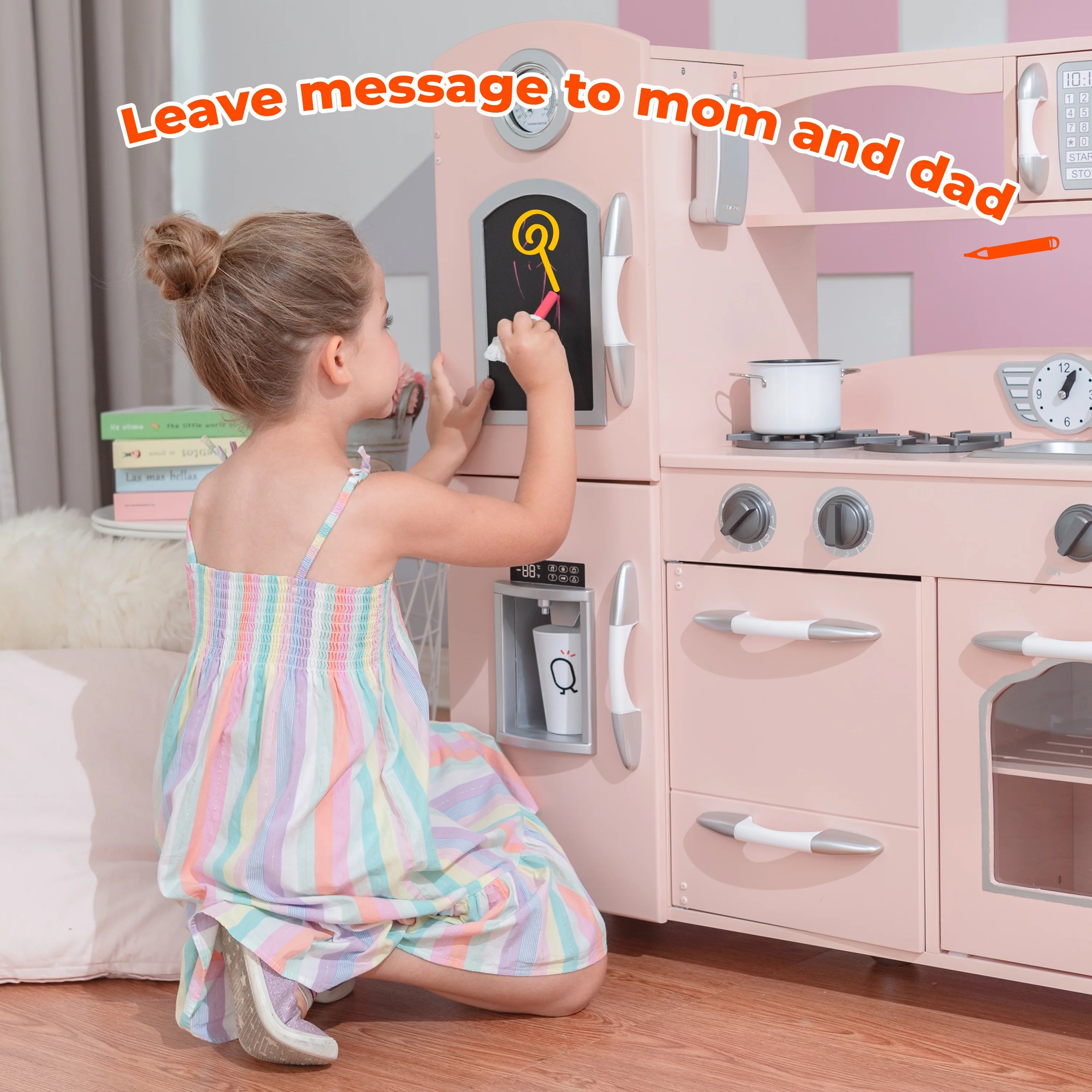 Little Chef Westchester Retro Wooden Play Kitchen Pink