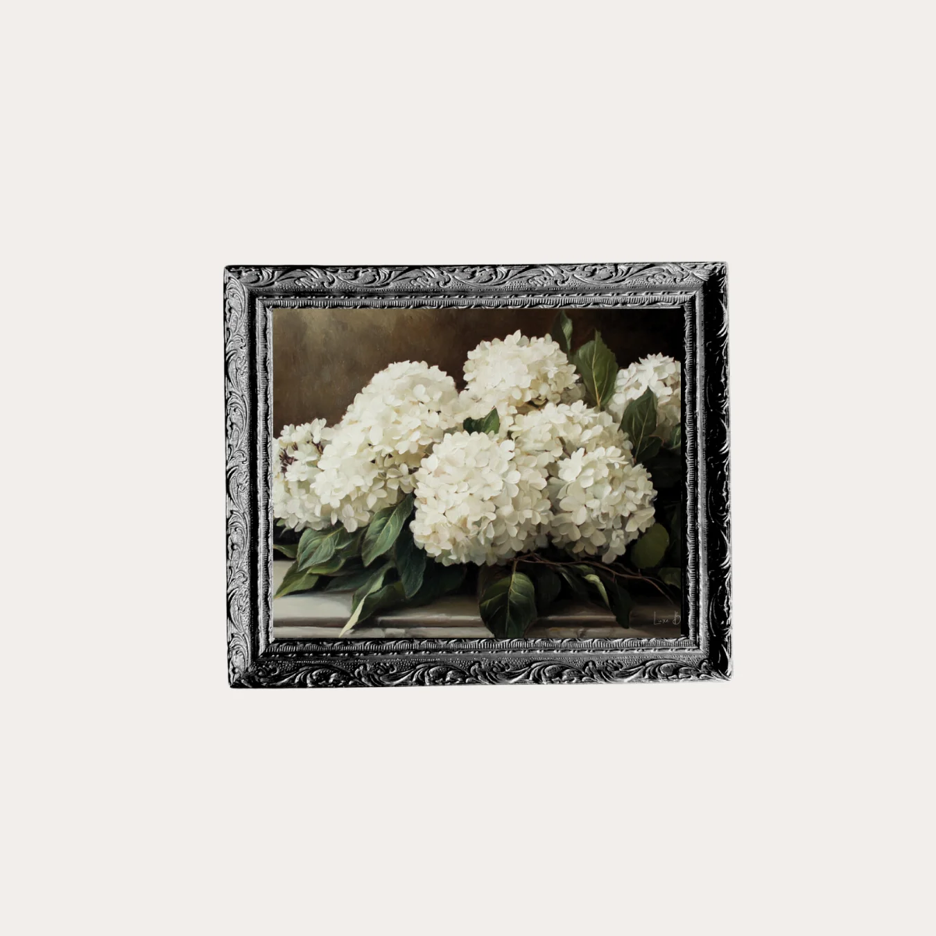 Hydrangeas | French Black Mould Framed Art