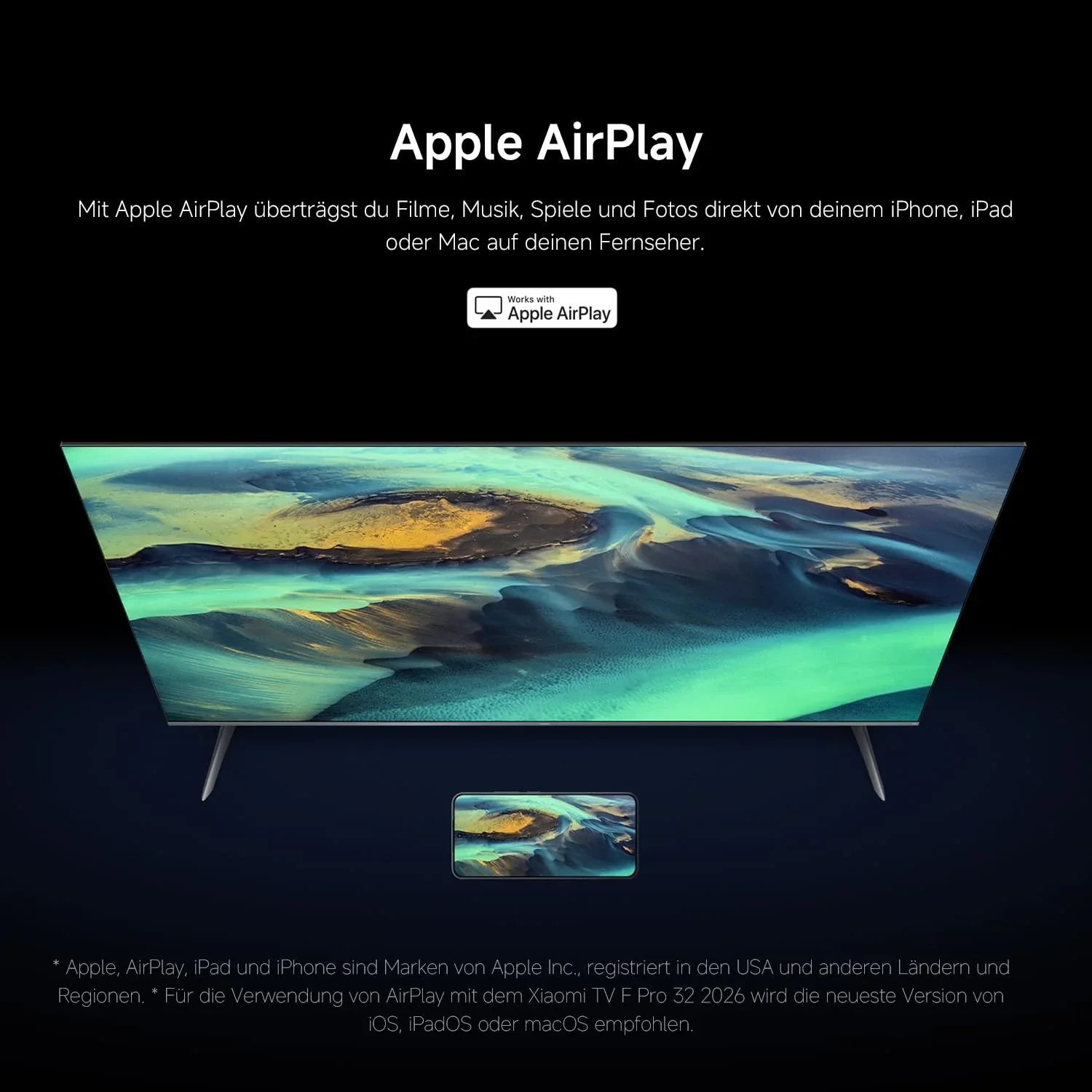 Xiaomi TV F Pro 32, 32 pollici (81 cm), QLED, Smart TV, Fire OS7, Triple Tuner DVB-C/S/S2/T/T2, Dolby Audio™, DTS Virtual:X, DTS-HD, Controllo vocale con Alexa, Compatibile con Apple AirPlay