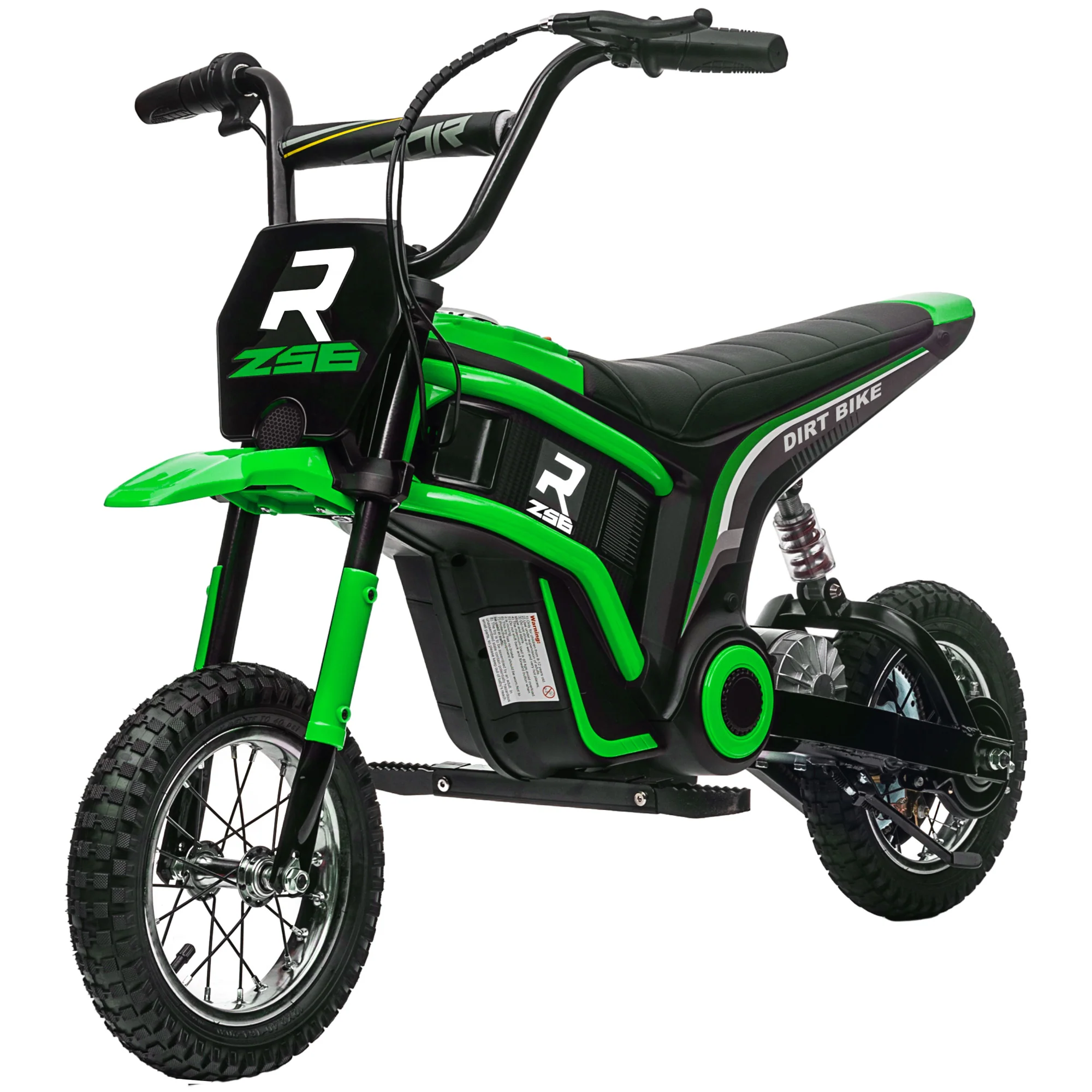 HOMCOM Elektrische Kindermotor, 24V motor, instelbare snelheid, muziek & lichten, Groen
