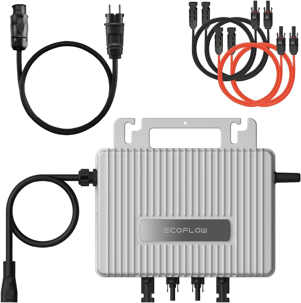 EcoFlow Stream Mikro-Wechselrichter 800W 0% VAT, Intelligenter Solarwechselrichter WLAN für Balkonkraftwerk, PV-Wechselrichter für 2 Solarpanele, 2 MPPT, App, inkl. AC & DC Kabel