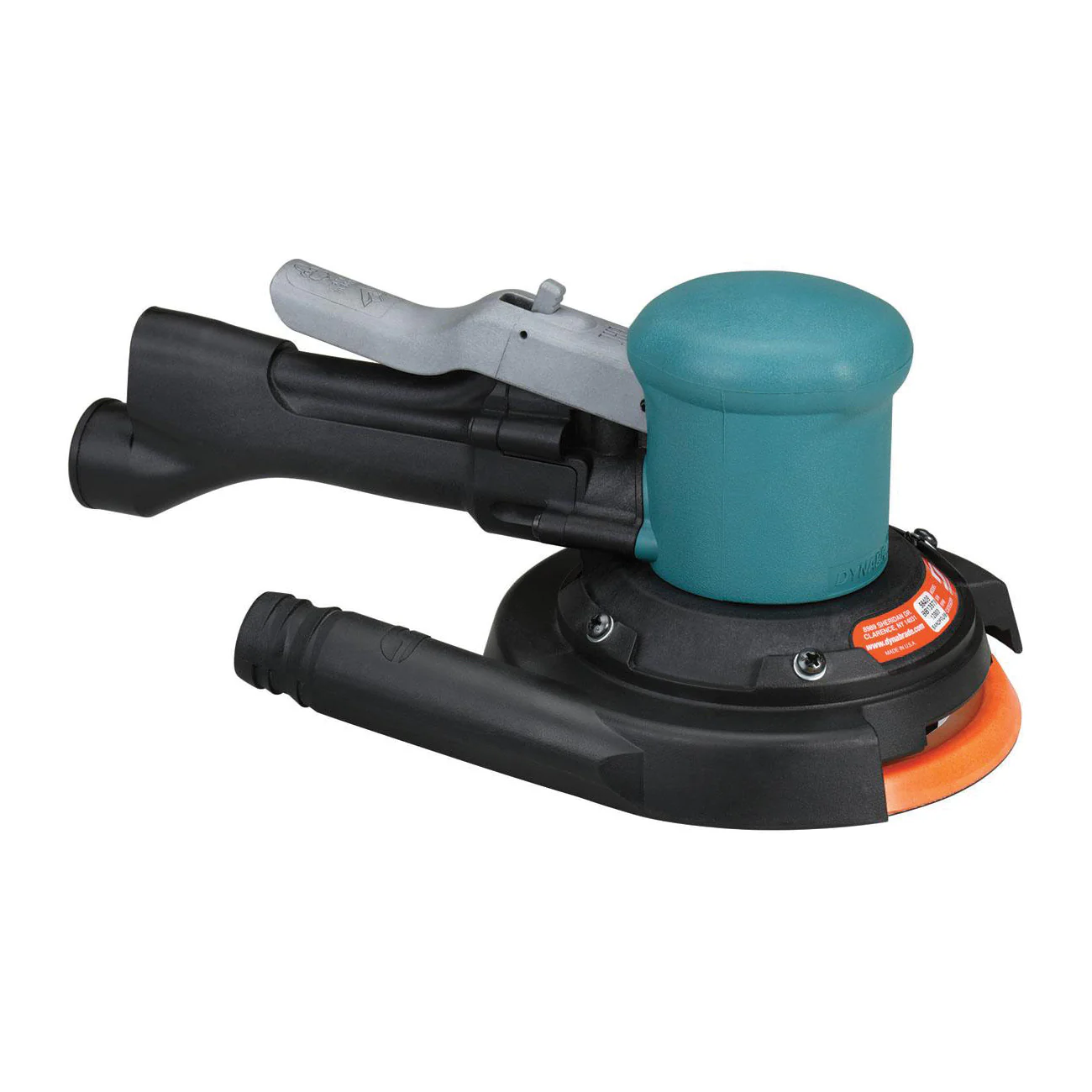 Dynabrade Dynorbital 58409  ~  6 Inch Diameter Two-Hand Dynorbital Random Orbital Sander Central Vacuum .4 Hp 12000 Rpm 3/16 Inch Diameter Orbit Rear Exhaust
