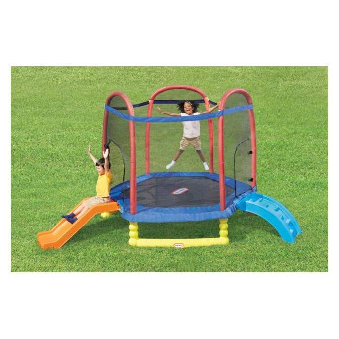 Little Tikes 7 & Climb & Slide Trampolino con recinzione