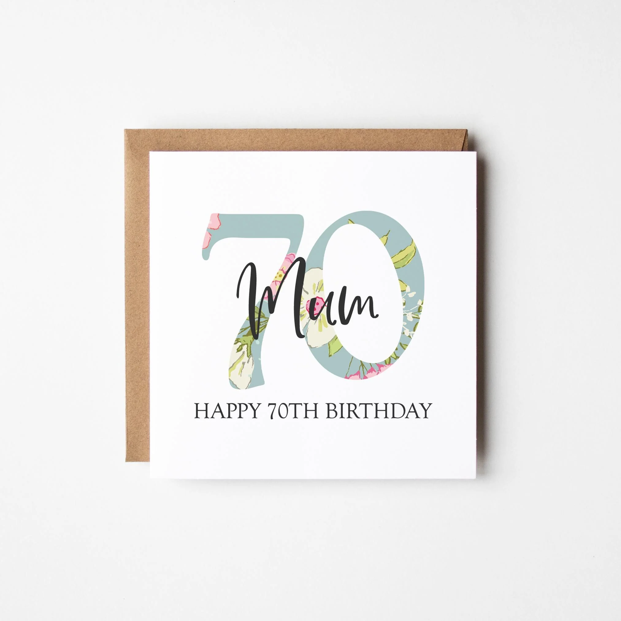 70th Birthday Card a?�� Personalised 70th Birthday Card for Her a?�� Daughter a?�� Friend a?�� Auntie a?�� Cousin a?�� Sister a?�� Floral 70th Card
