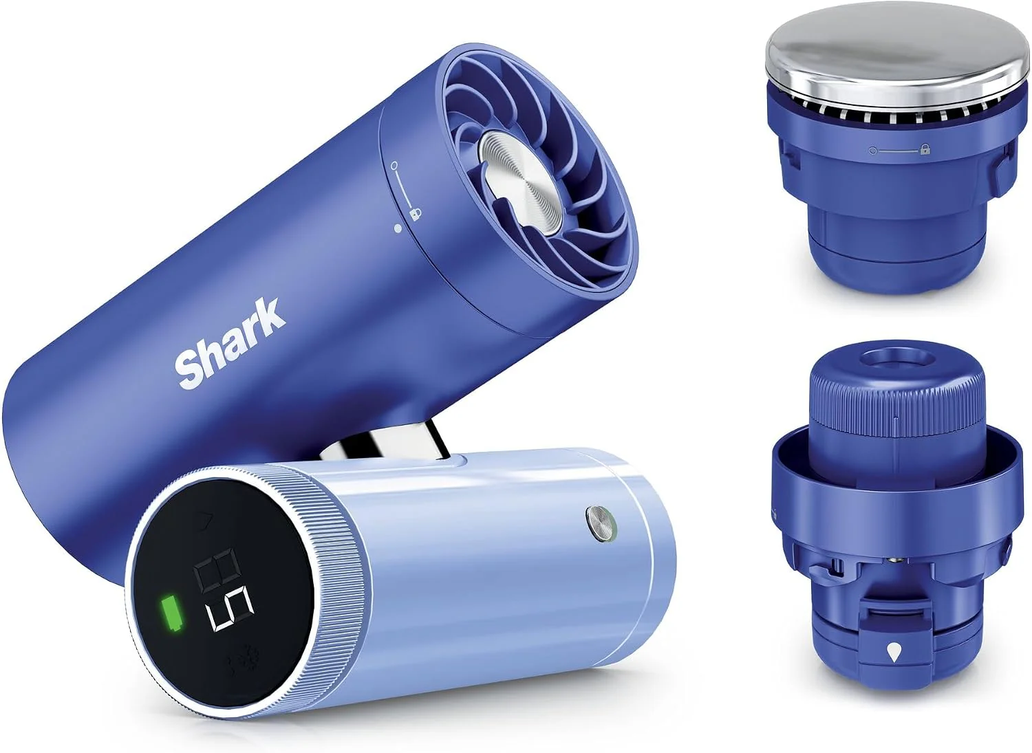 Shark ChillPill 3 az 1-ben nagysebességű kézi ventilátor, párásító és InstaChill rendszer, 3 hűtőfeltéttel, utazásbarát kivitel, világosszürke FA022EULV
