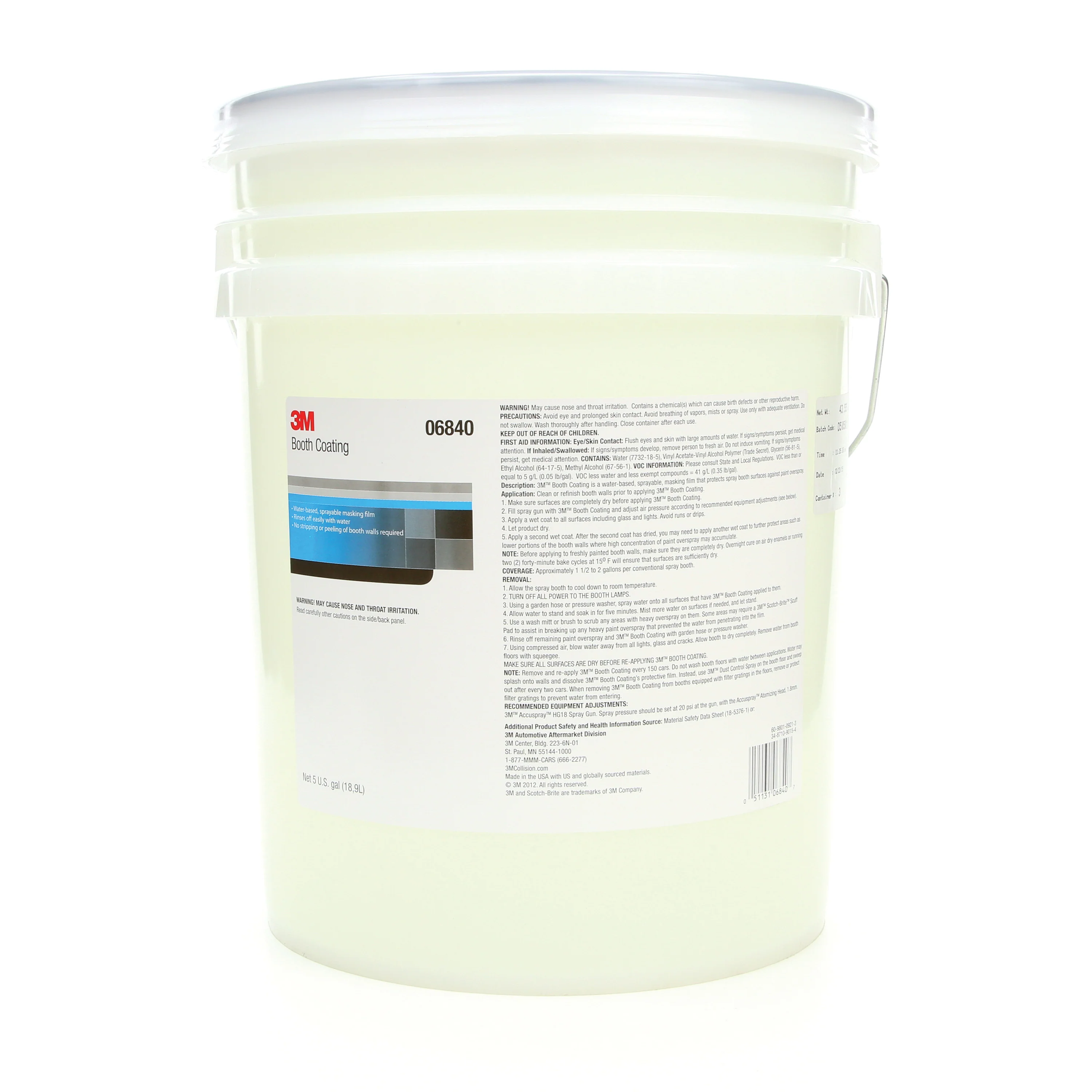 3M 06840  ~  Booth Coating 5 Gallons (18.92 L)