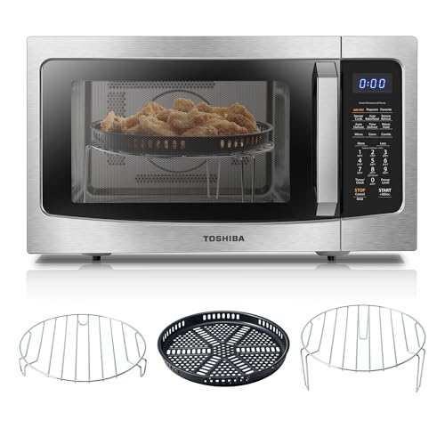 Toshiba Air Fryer Combo 4 in 1 Countertop Microwave Oven, Smart Sensor, Convection, Mute Function, Position Memory 13.6