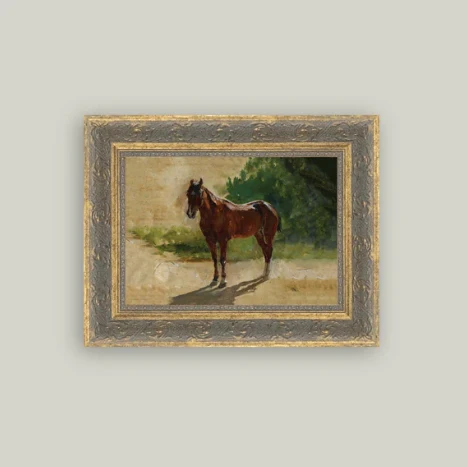 Brown Horse Study Framed Antique Inspired Art